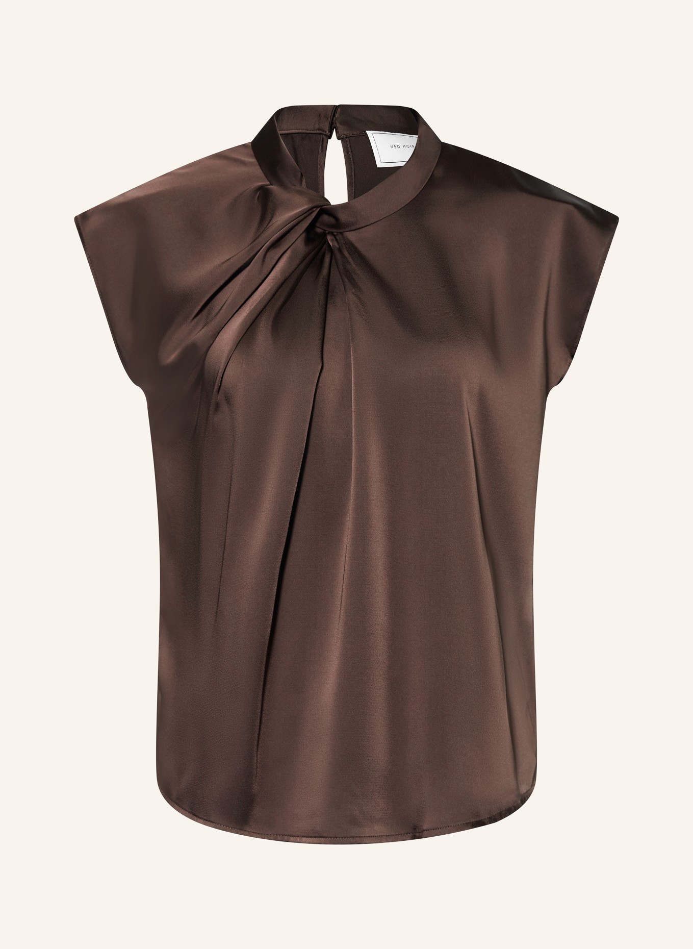 NEO NOIR Blusenshirt FLEUR aus Satin: DUNKELBRAUN