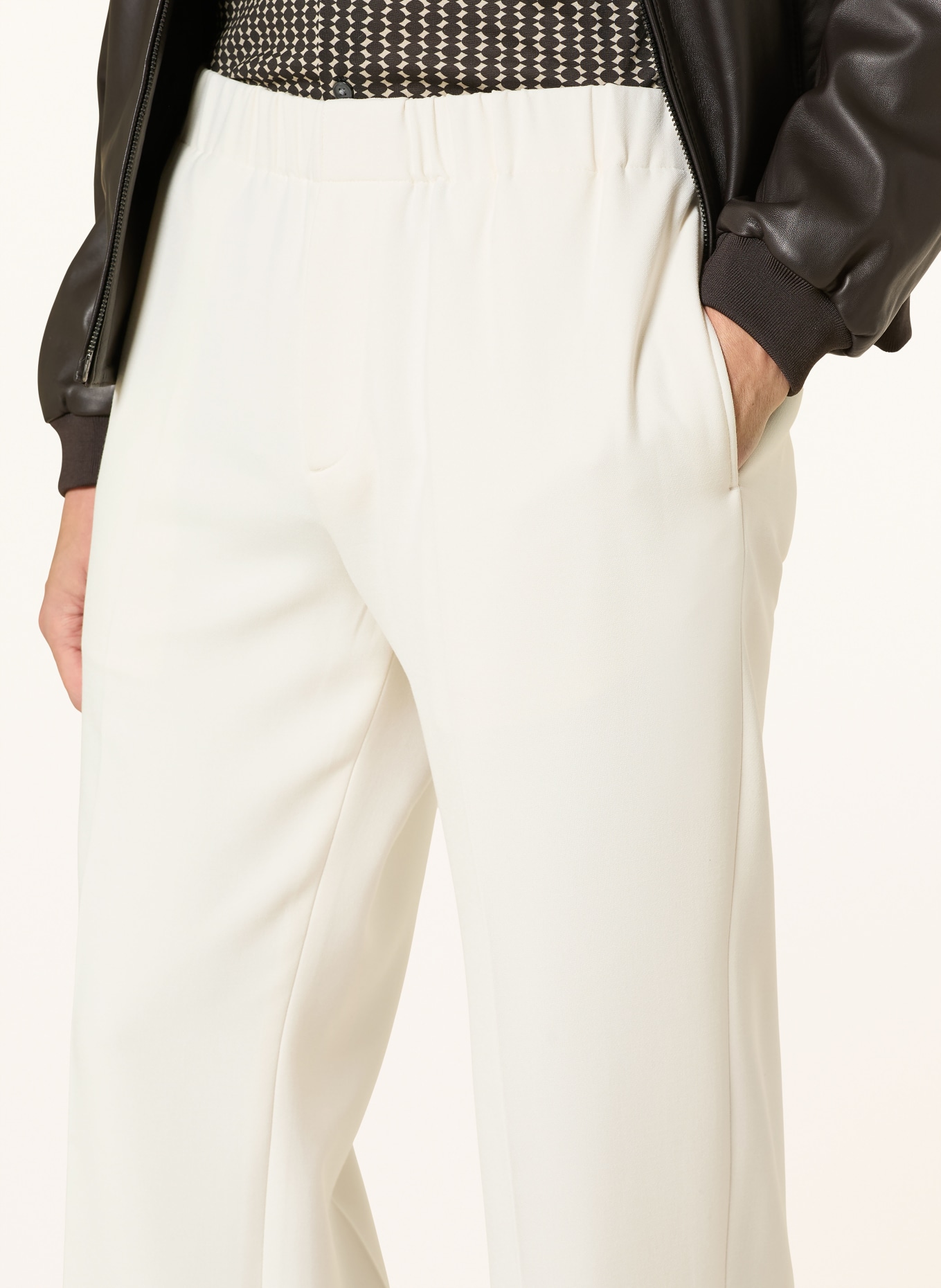 SANDRO Jerseyhose Straight Fit: ECRU