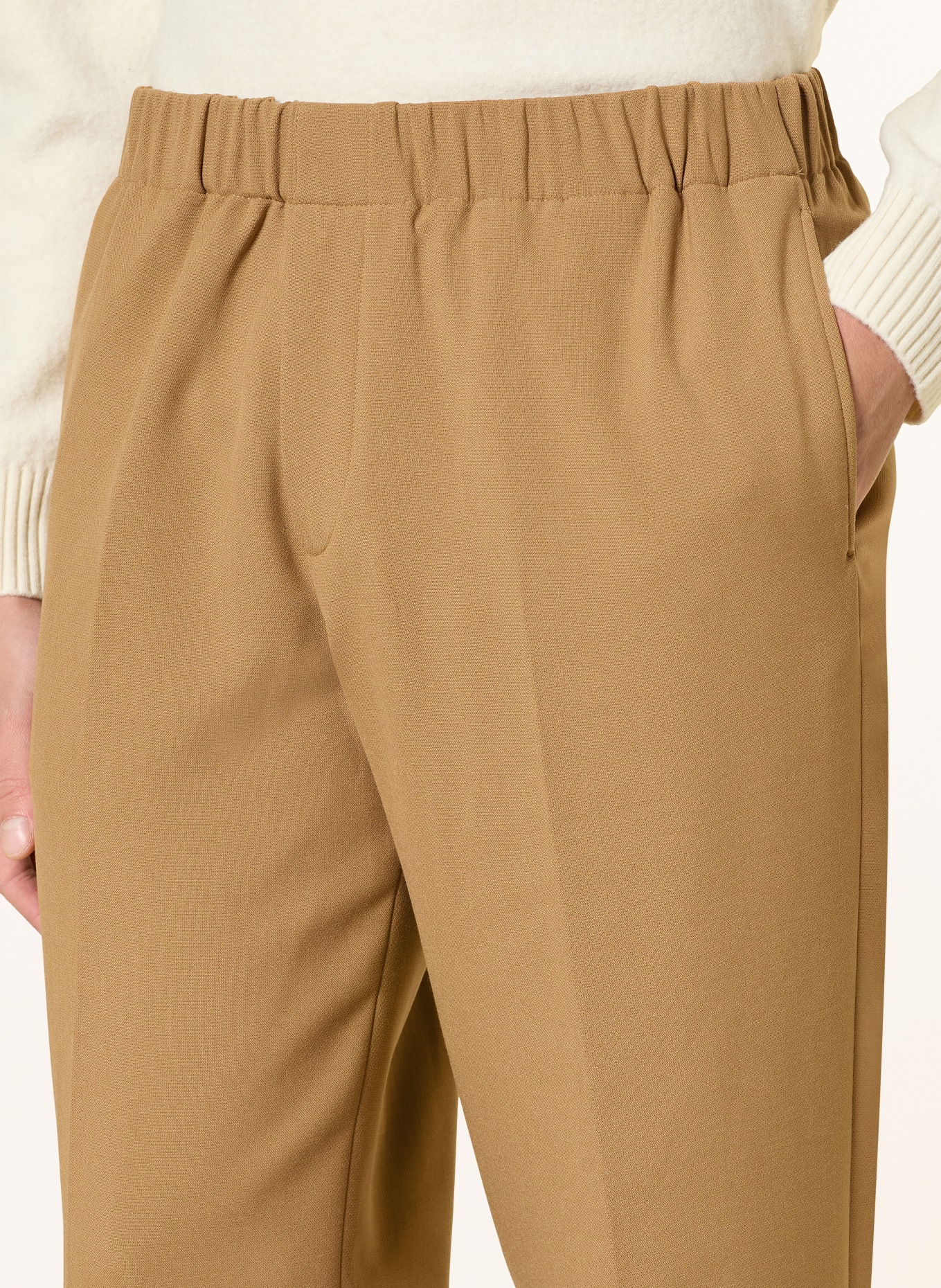 SANDRO Spodnie dżersejowe straight fit: KONIAKOWY