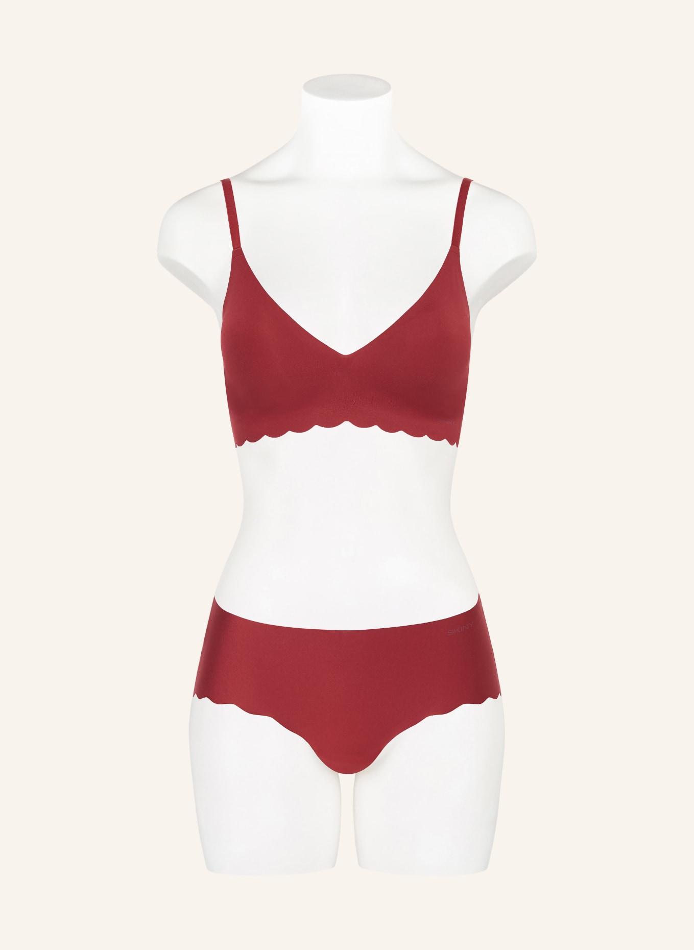 Skiny Podprsenka pod tričko MICRO ESSENTIALS: TMAVĚ ČERVENÁ