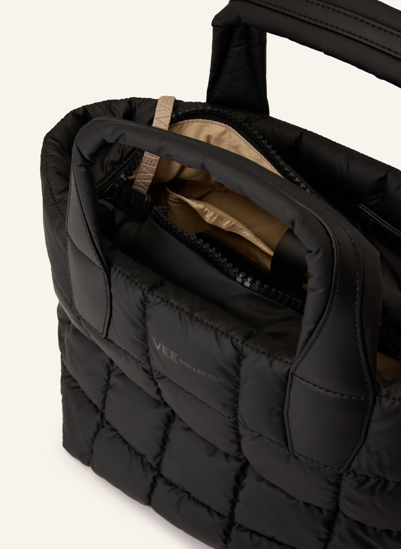 Vee Collective Shopper PORTER TOTE SMALL met etui: ZWART