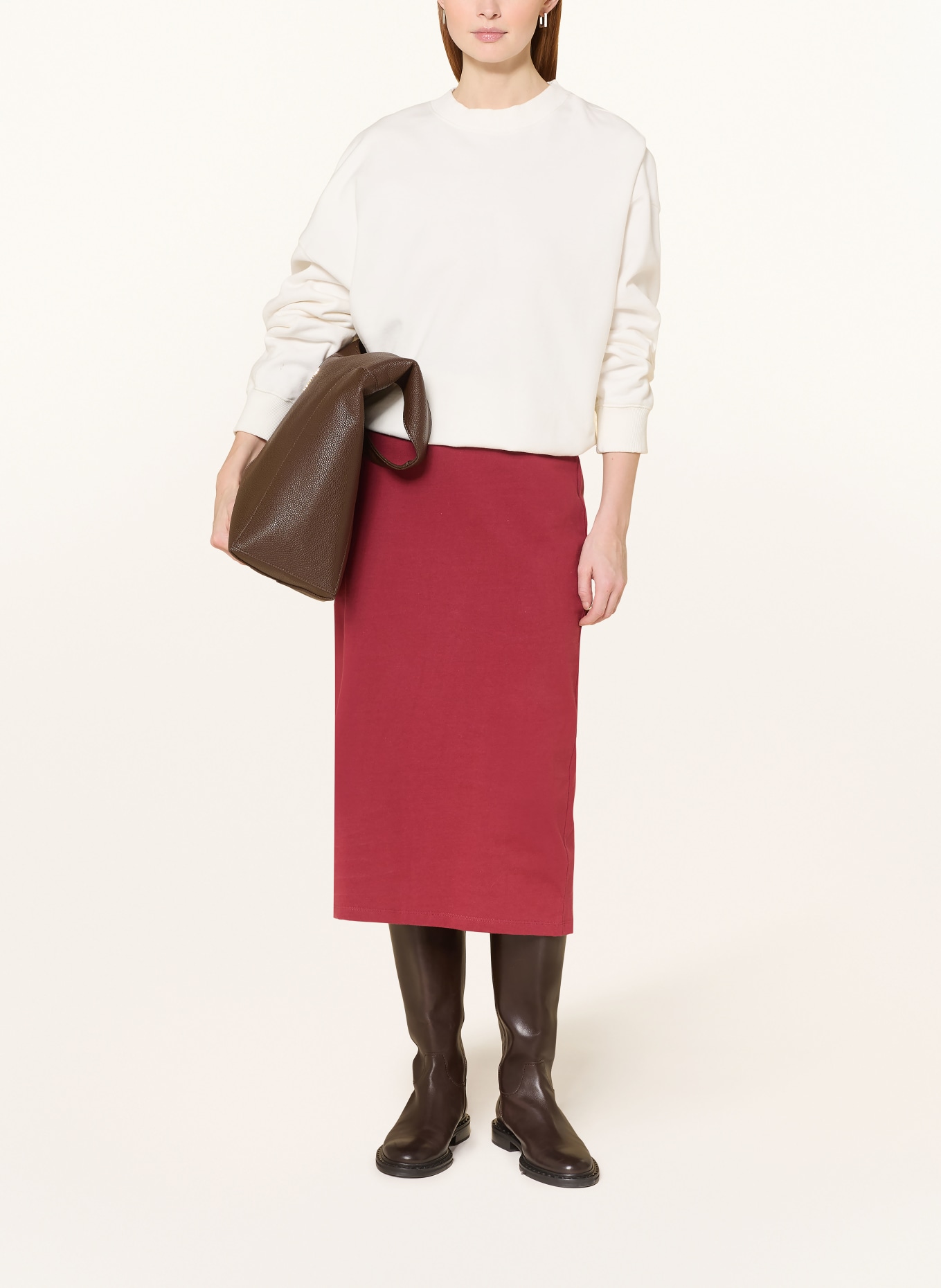 ONLY Jersey skirt: DARK RED