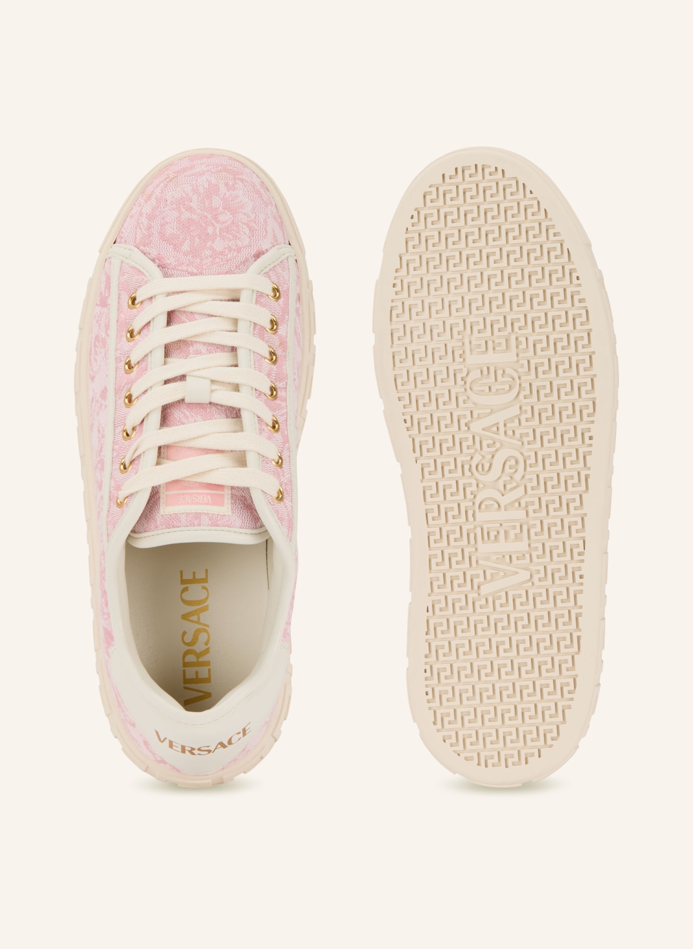 VERSACE Sneaker BAROCCO GRECA: ALTROSA / BEIGE