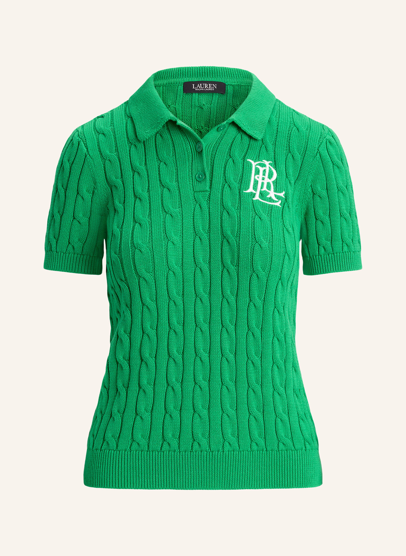 LAUREN RALPH LAUREN Knitted polo shirt: GREEN