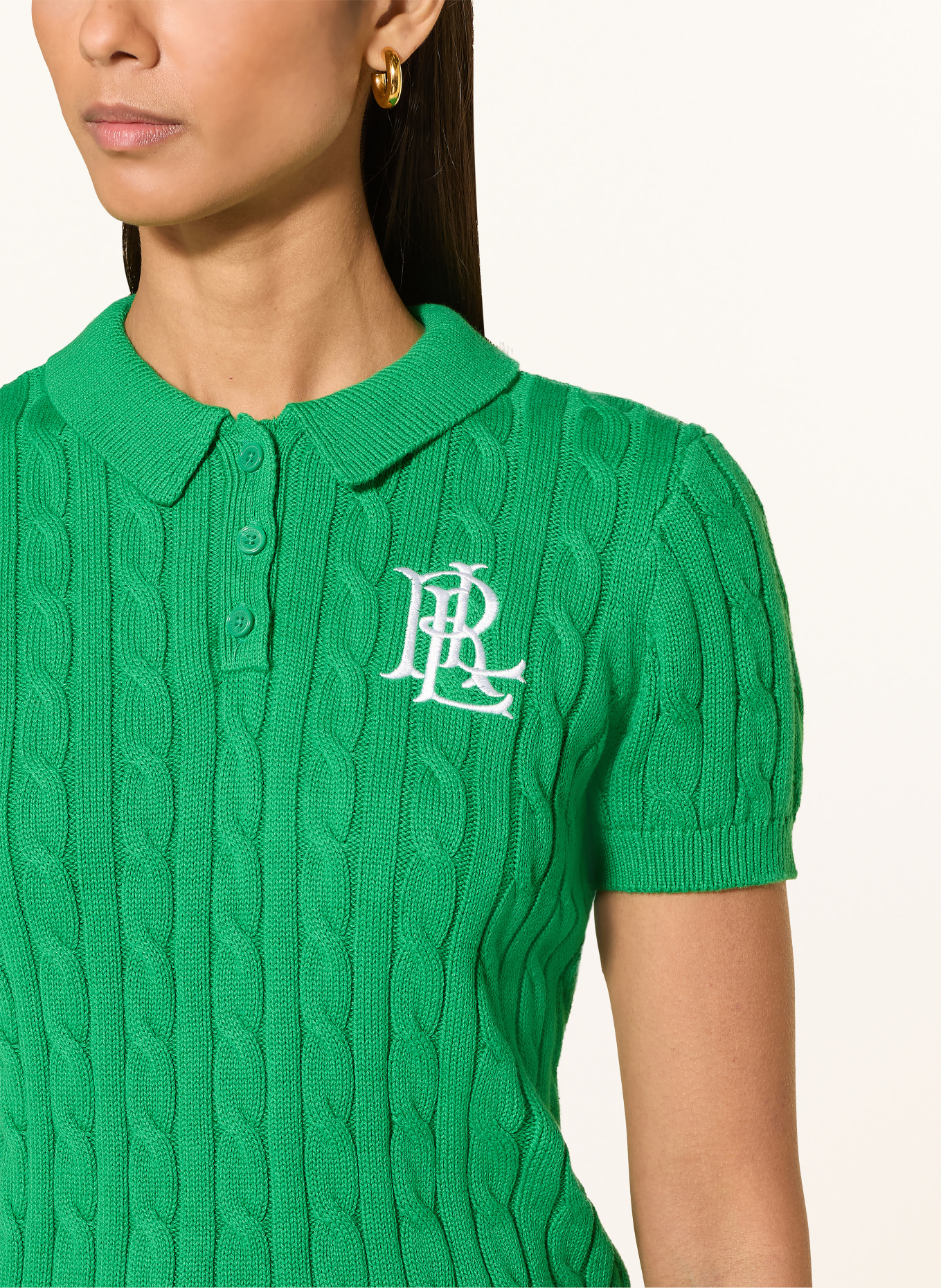 LAUREN RALPH LAUREN Knitted polo shirt: GREEN