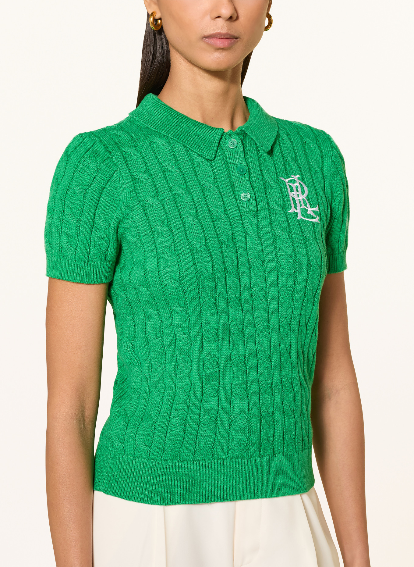 LAUREN RALPH LAUREN Knitted polo shirt: GREEN