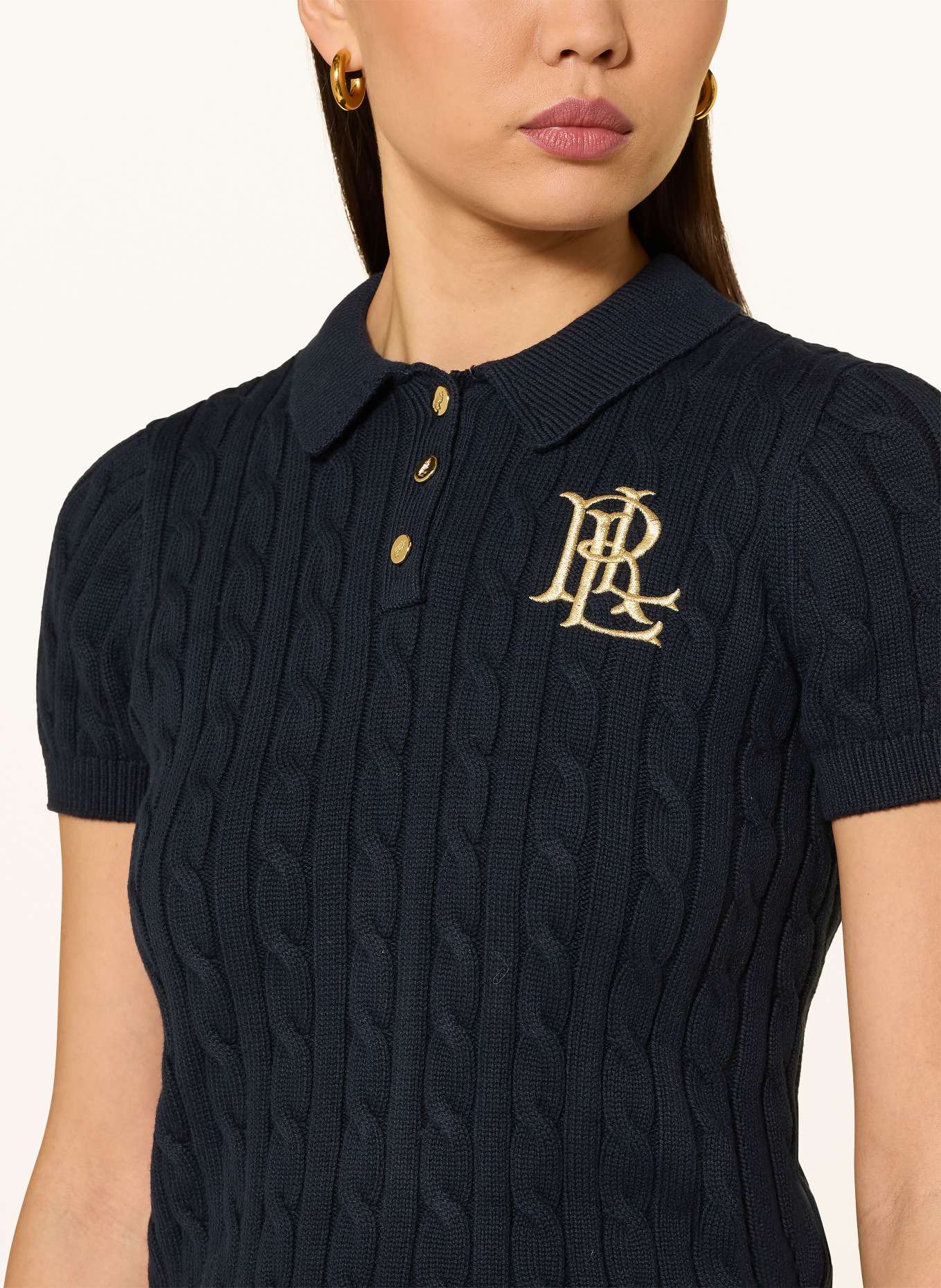 LAUREN RALPH LAUREN Koszulka polo z dzianiny: GRANATOWY