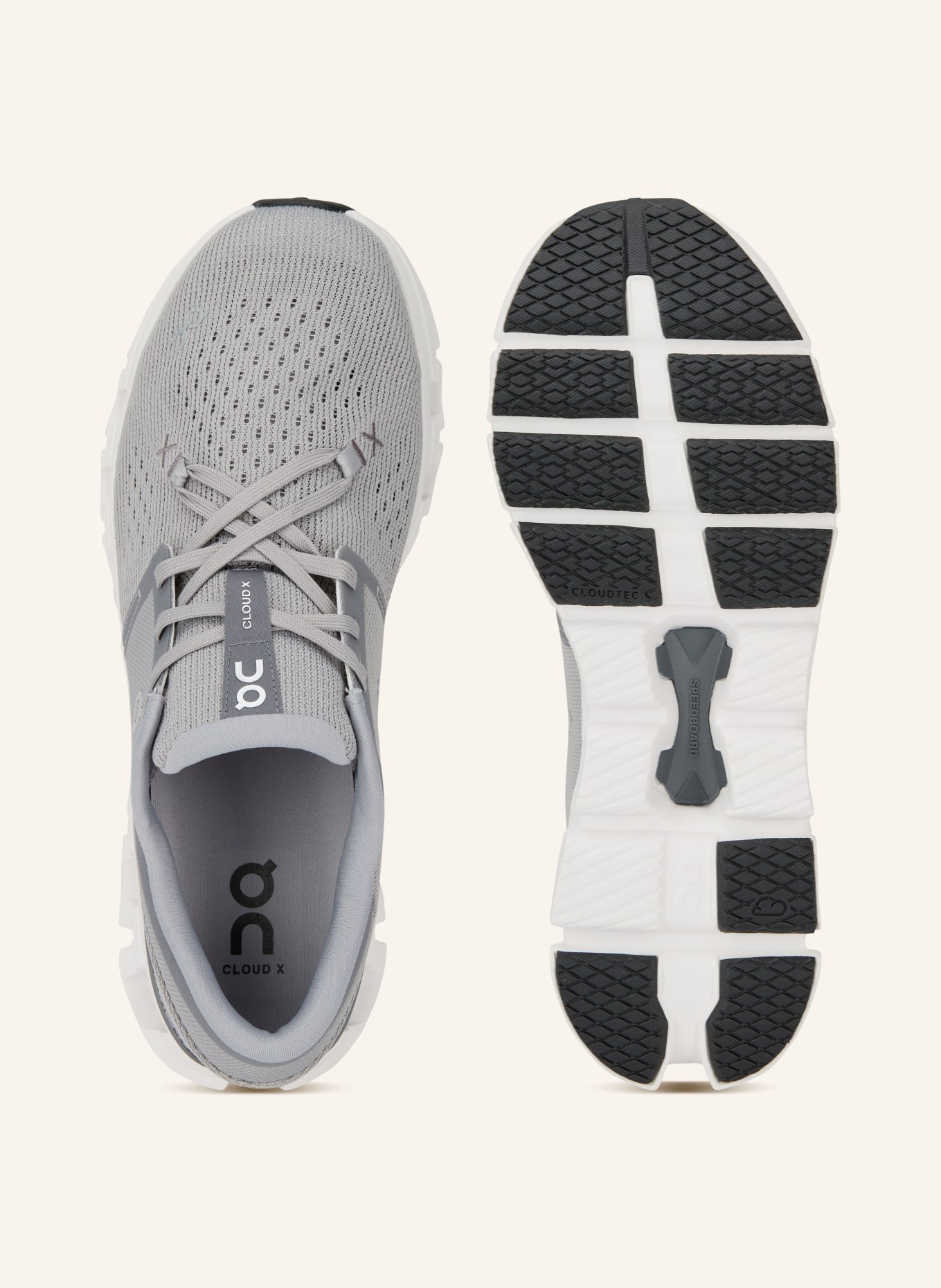 On Fitness shoes CLOUD X 4: GRAY / DARK GRAY