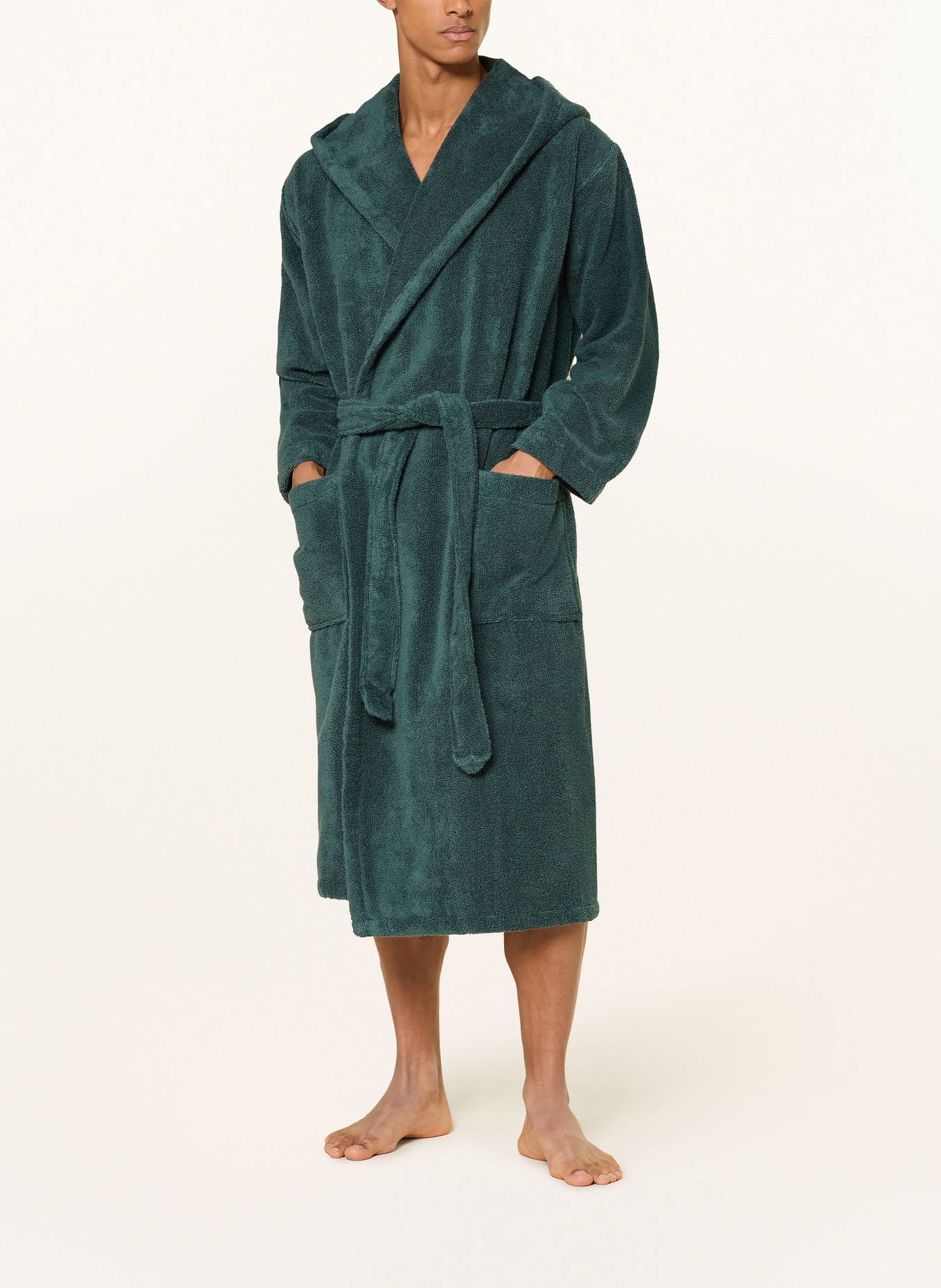 en VOGUE Szlafrok uniseks z kapturem: CIEMNOZIELONY