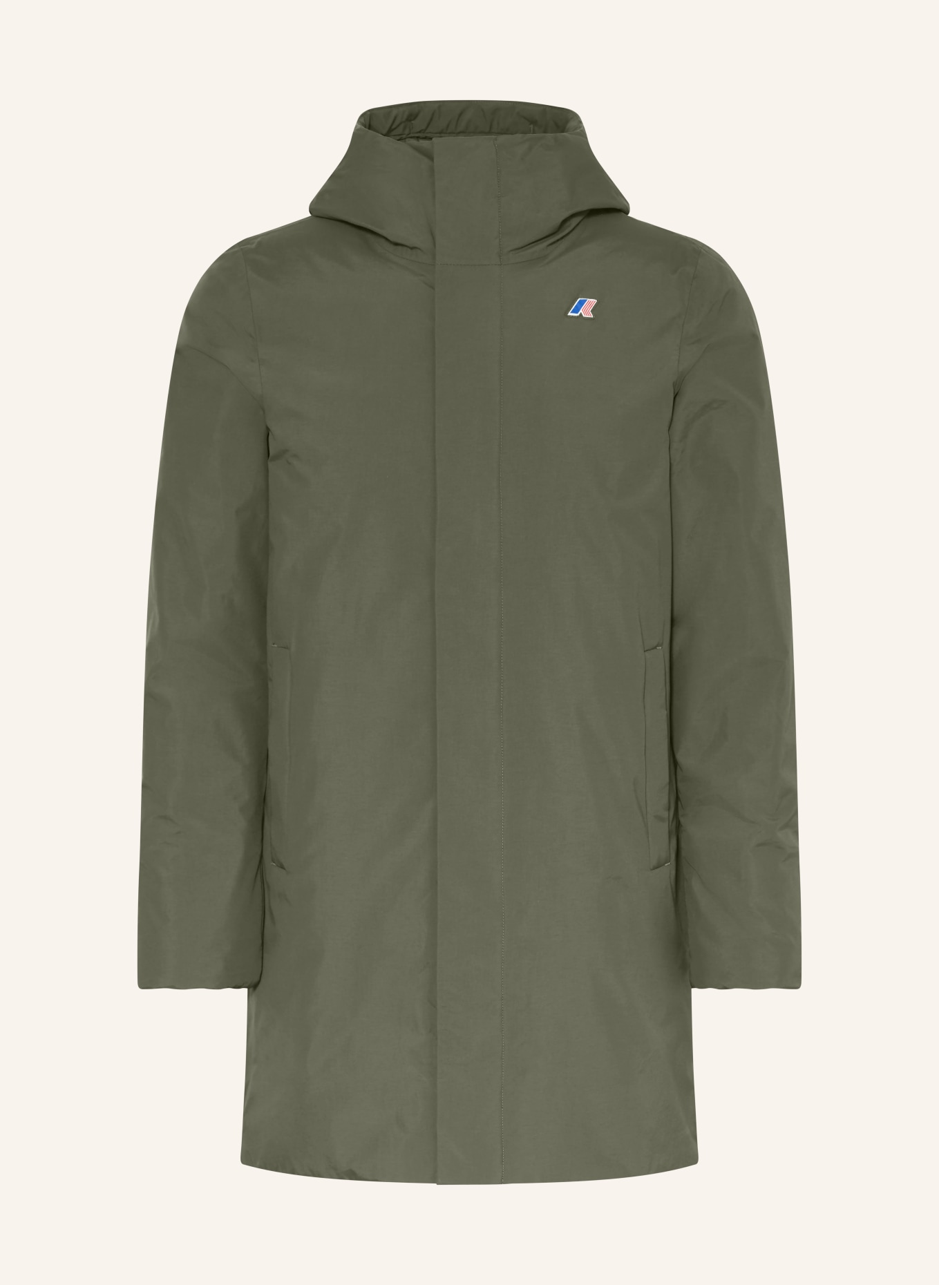 K-WAY THOMAS down parka: OLIVE / ECRU