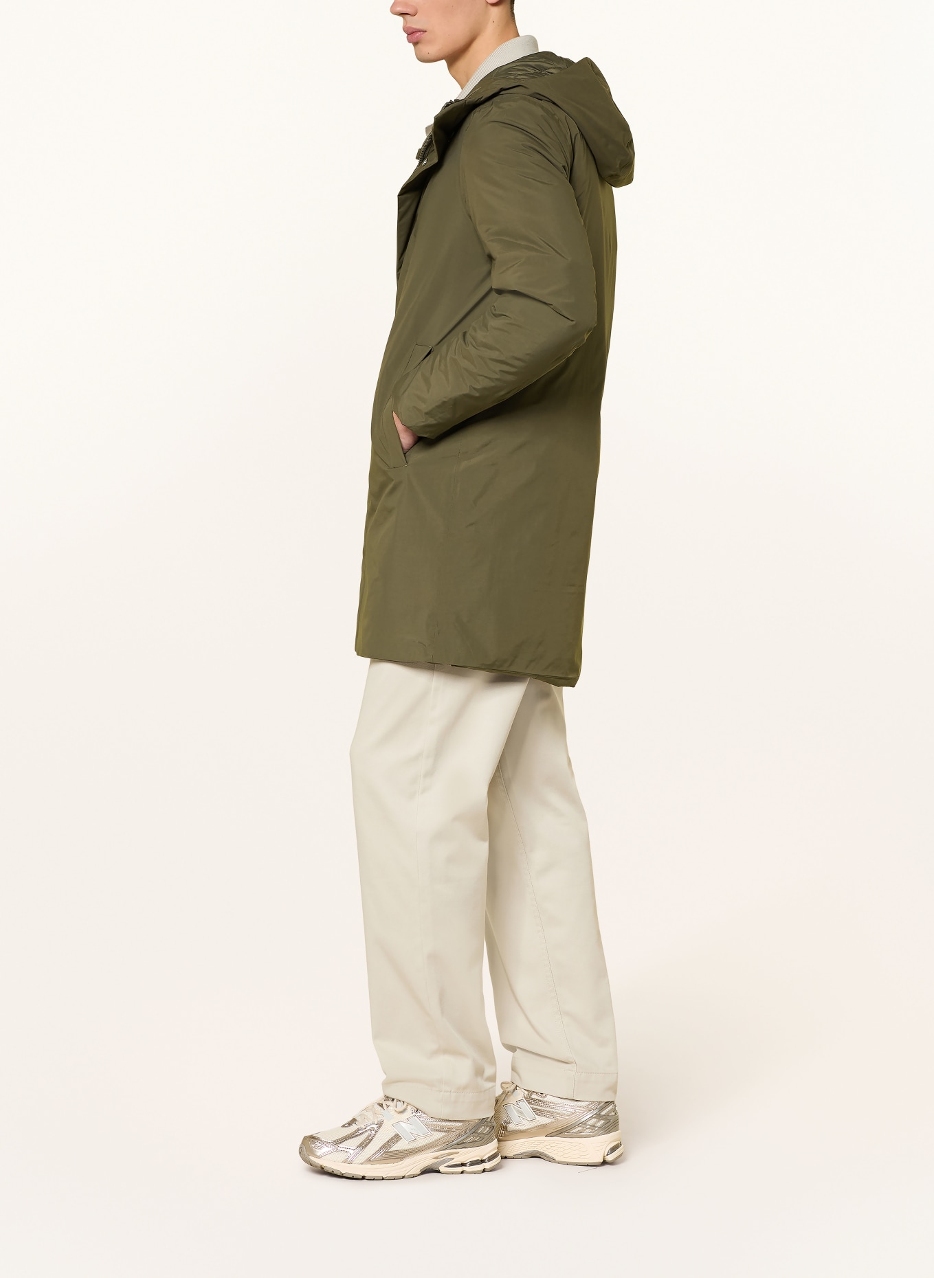 K-WAY THOMAS down parka: OLIVE / ECRU