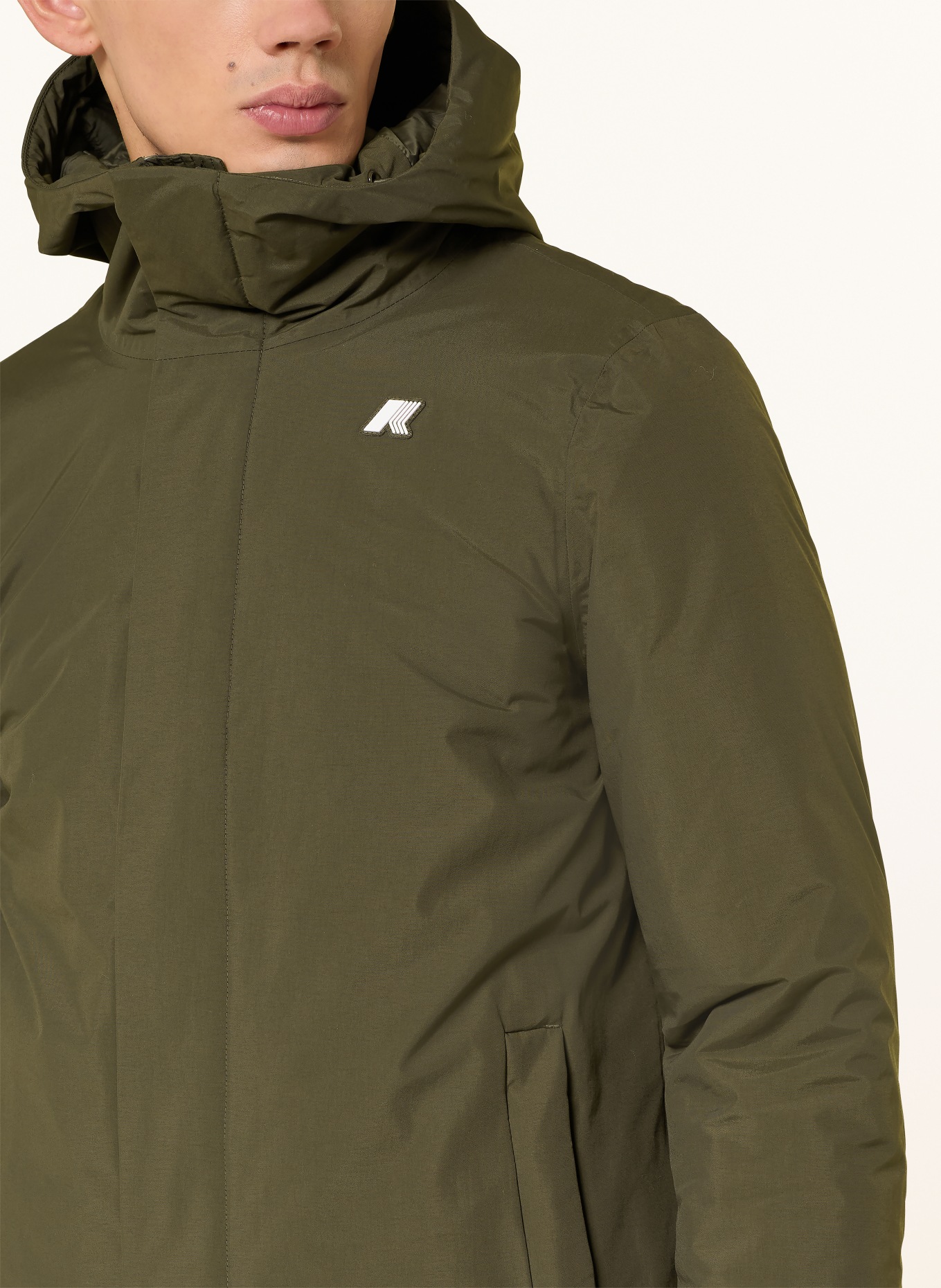 K-WAY THOMAS down parka: OLIVE / ECRU