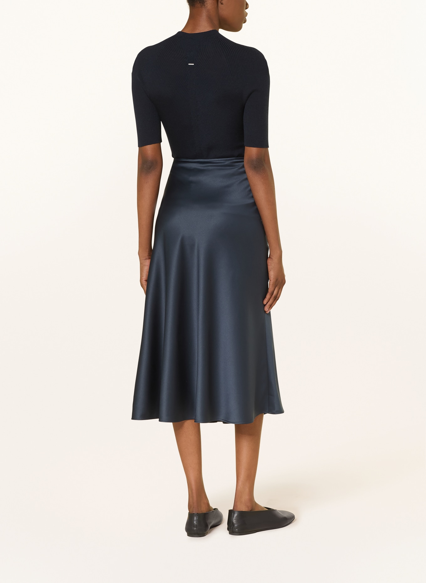 Juvia Satin skirt FLEUR: DARK BLUE