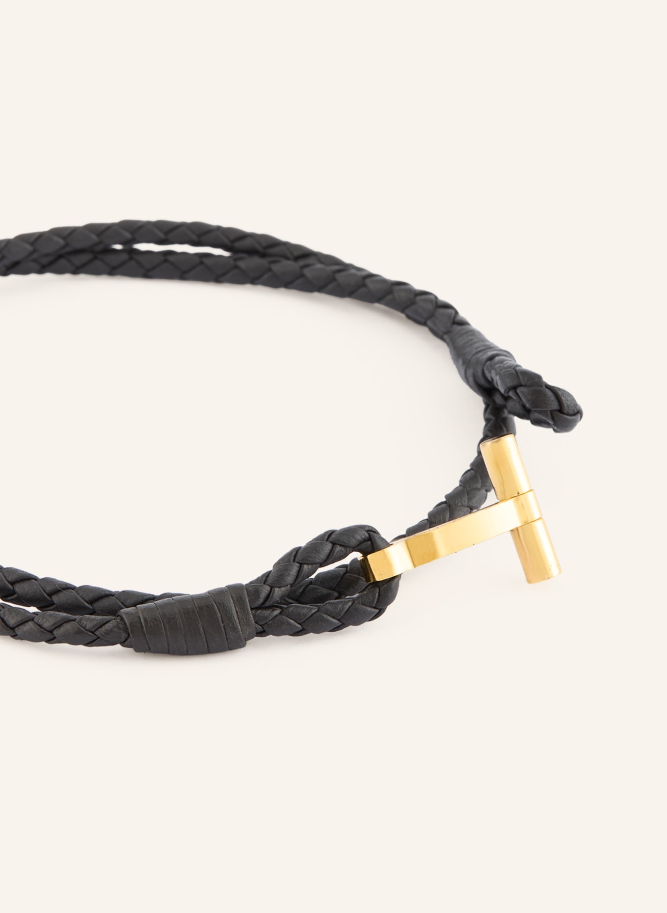 TOM FORD Lederarmband: DUNKELBRAUN / GOLD