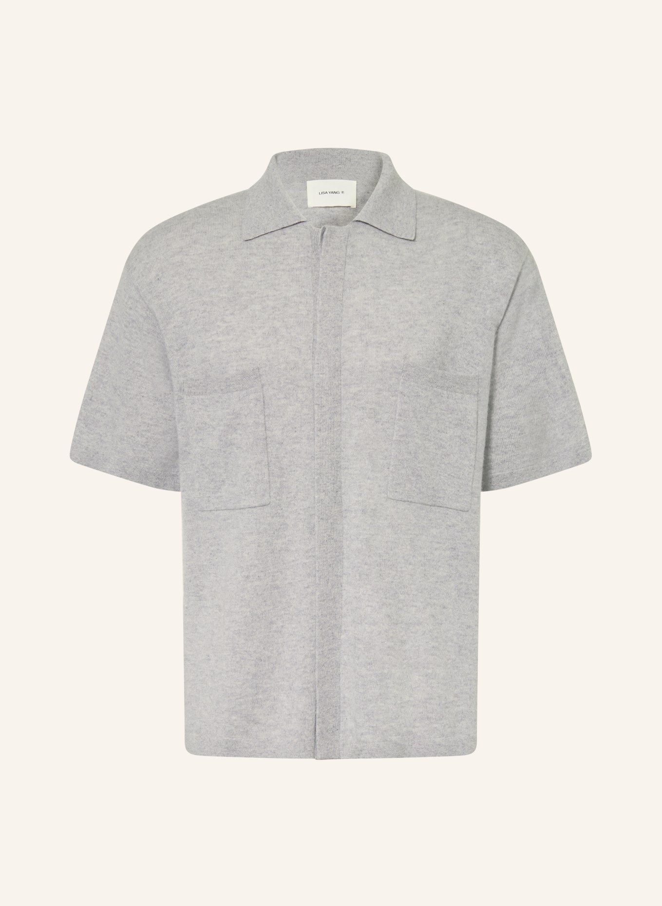 LISA YANG Strickhemd ETHAN aus Cashmere: GRAU