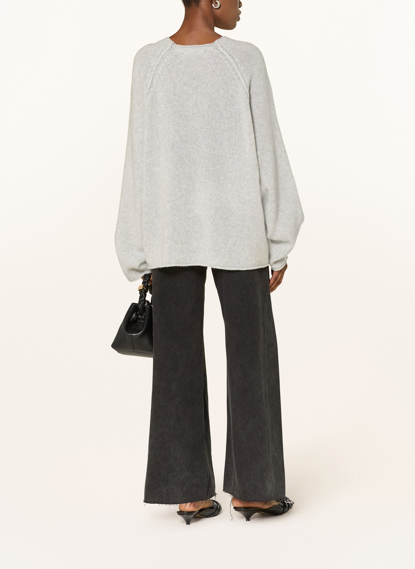 black palms Oversized sweater MAEXIN: LIGHT GRAY