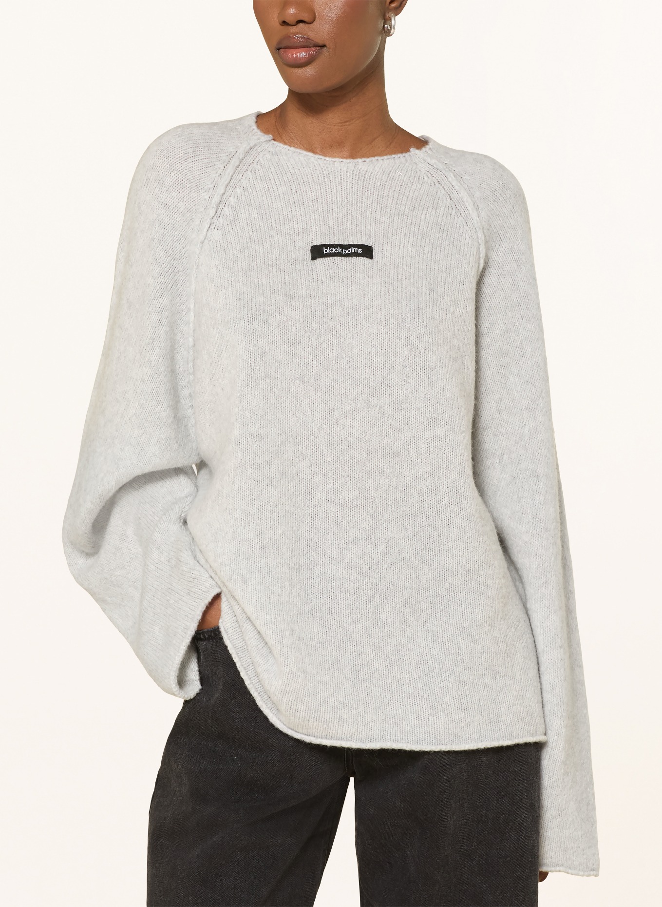 black palms Oversized sweater MAEXIN: LIGHT GRAY