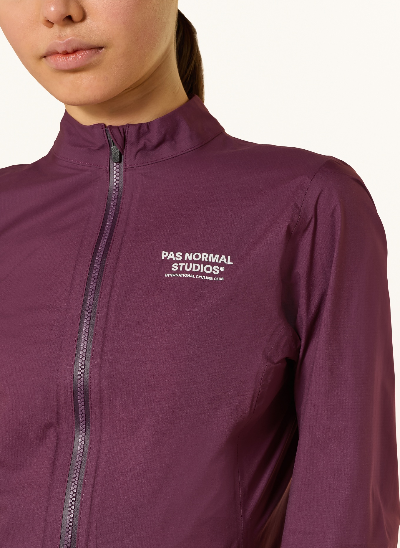 PAS NORMAL STUDIOS MECHANIM RAIN cycling jersey: DARK RED