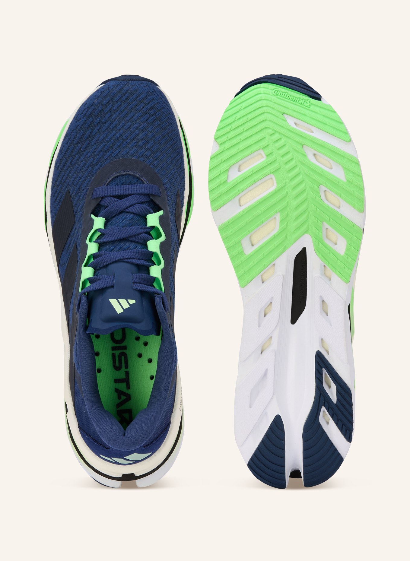 adidas Laufschuhe ADISTAR BYD: DUNKELBLAU / NEONGRÜN