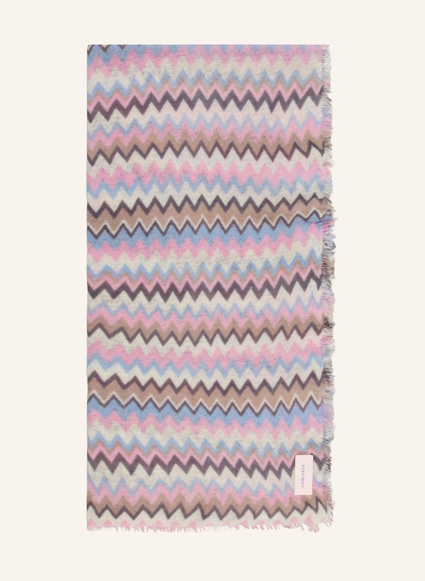 PURSCHOEN Kaszmirowy szal: JASNONIEBIESKI / RÓŻOWY / JASNOCZARY