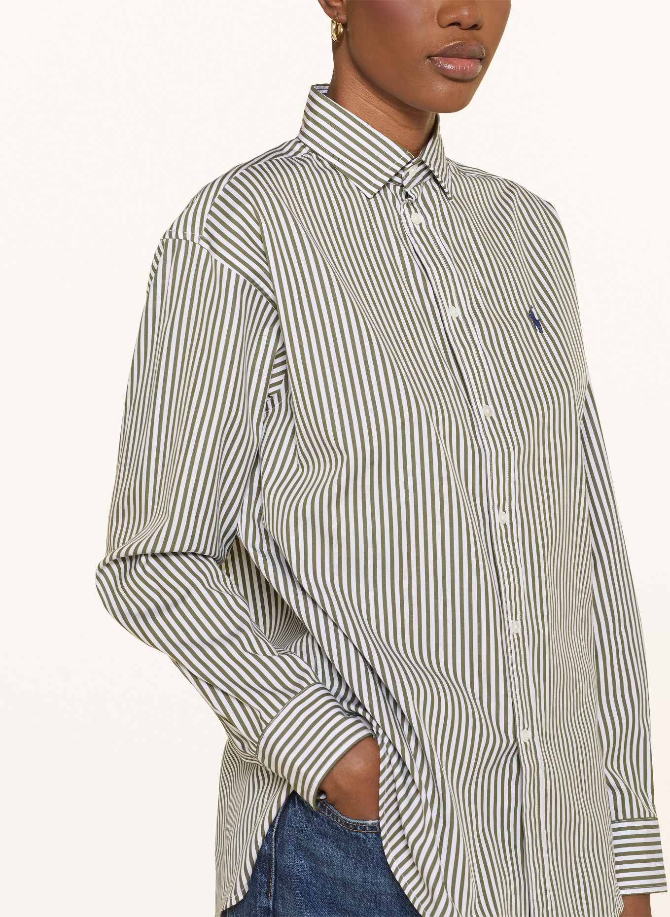 POLO RALPH LAUREN Koszula: OLIWKOWY / BIAŁY