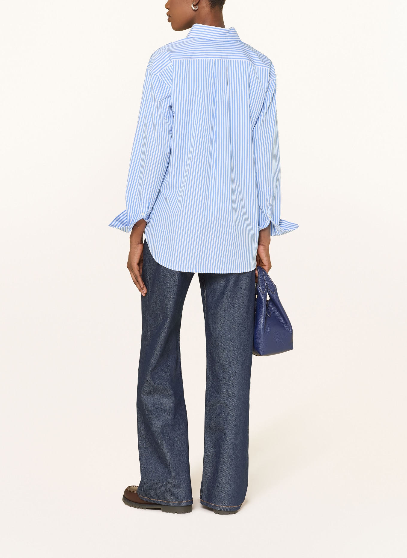 POLO RALPH LAUREN Shirt blouse: LIGHT BLUE / WHITE