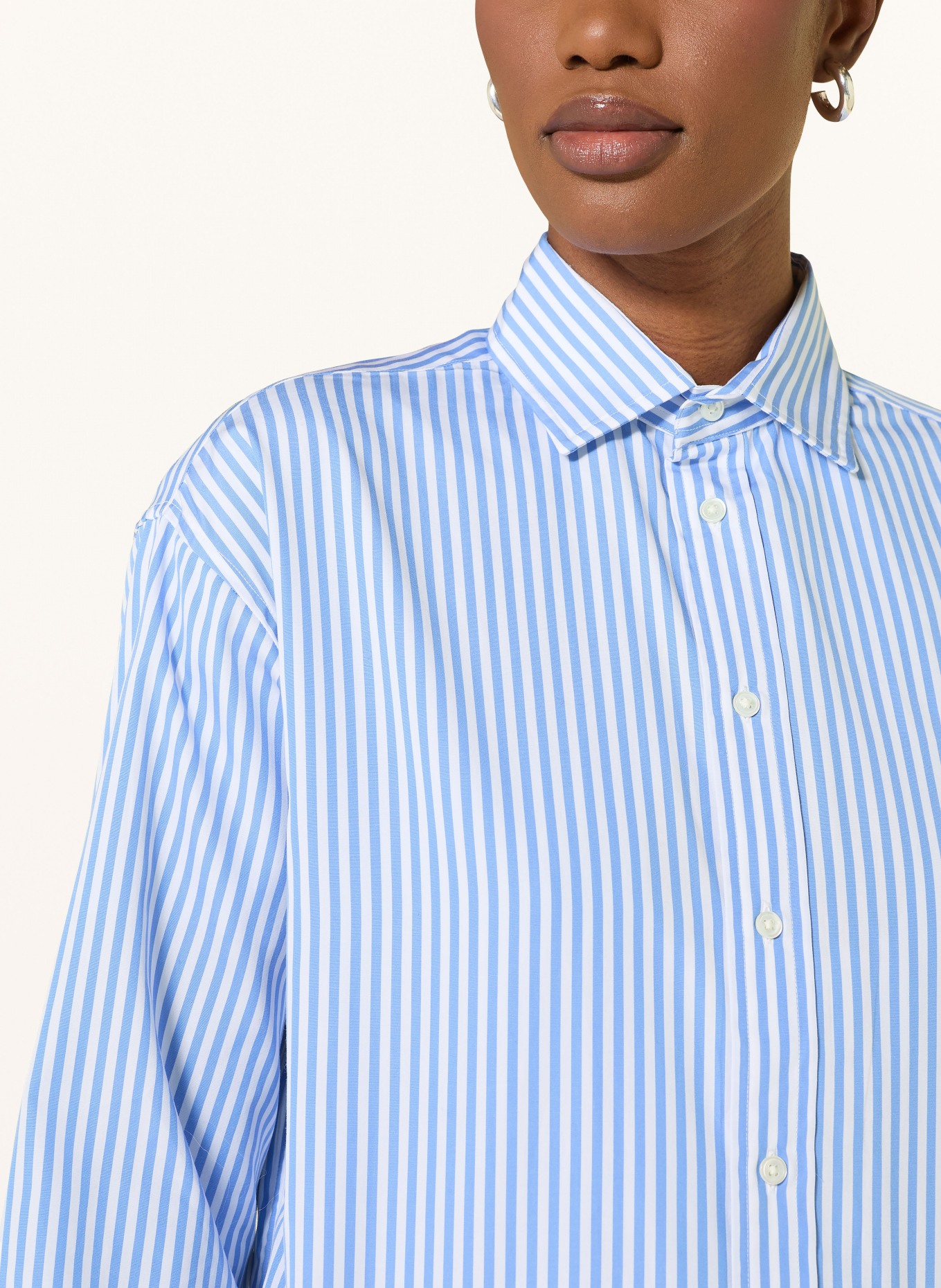 POLO RALPH LAUREN Shirt blouse: LIGHT BLUE / WHITE