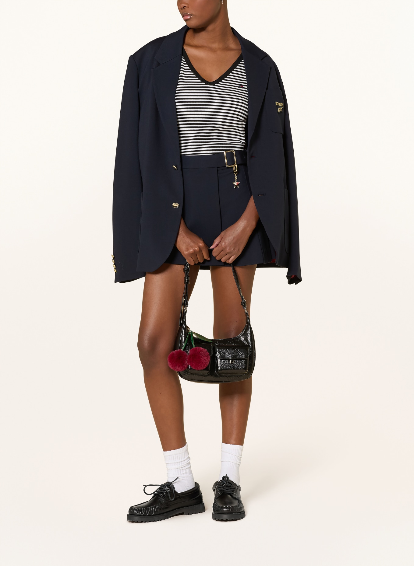 TOMMY JEANS T-Shirt: SCHWARZ / WEISS