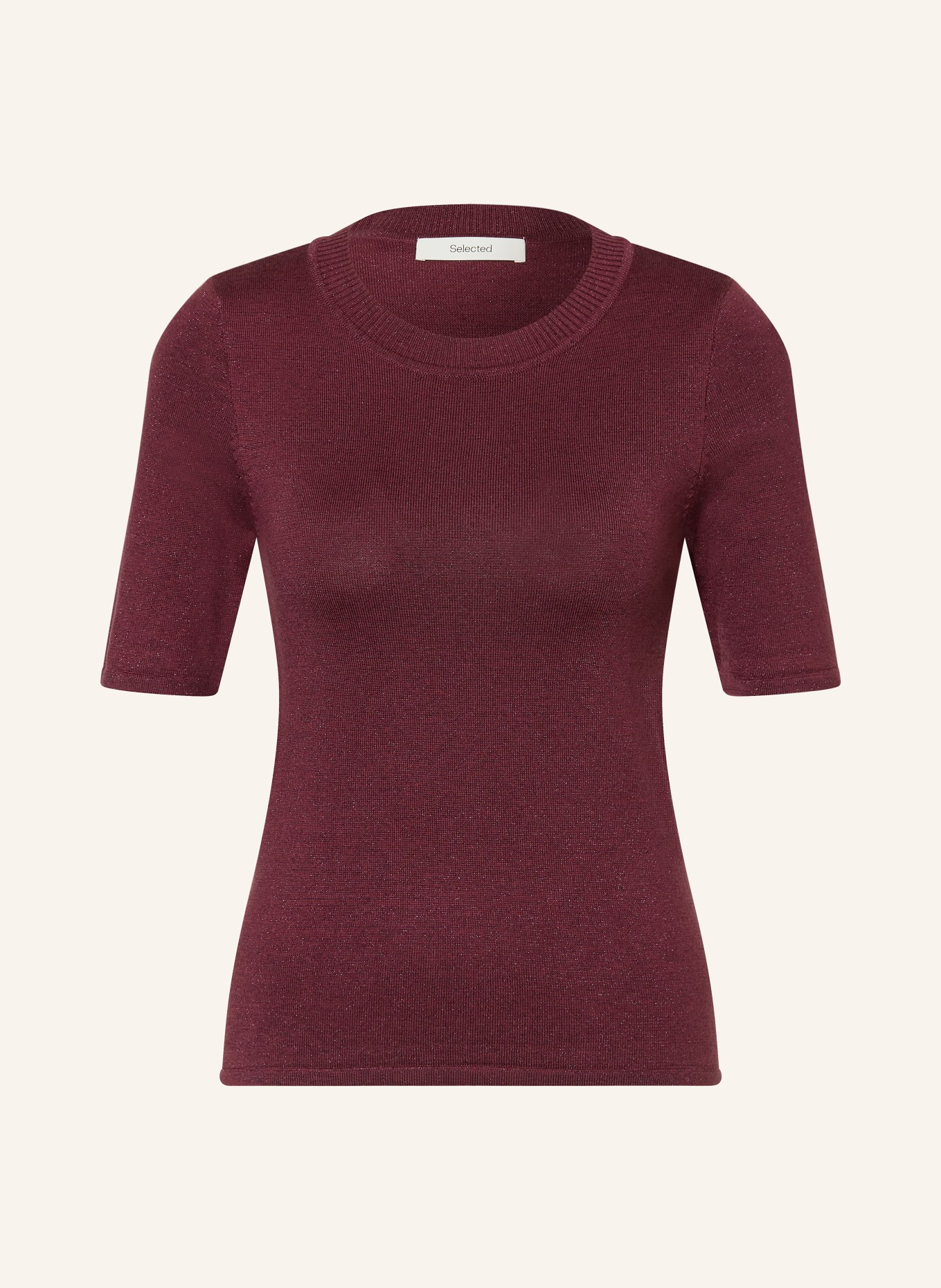 SELECTED Femme Dzianinowa koszulka: CIEMNOCZERWONY