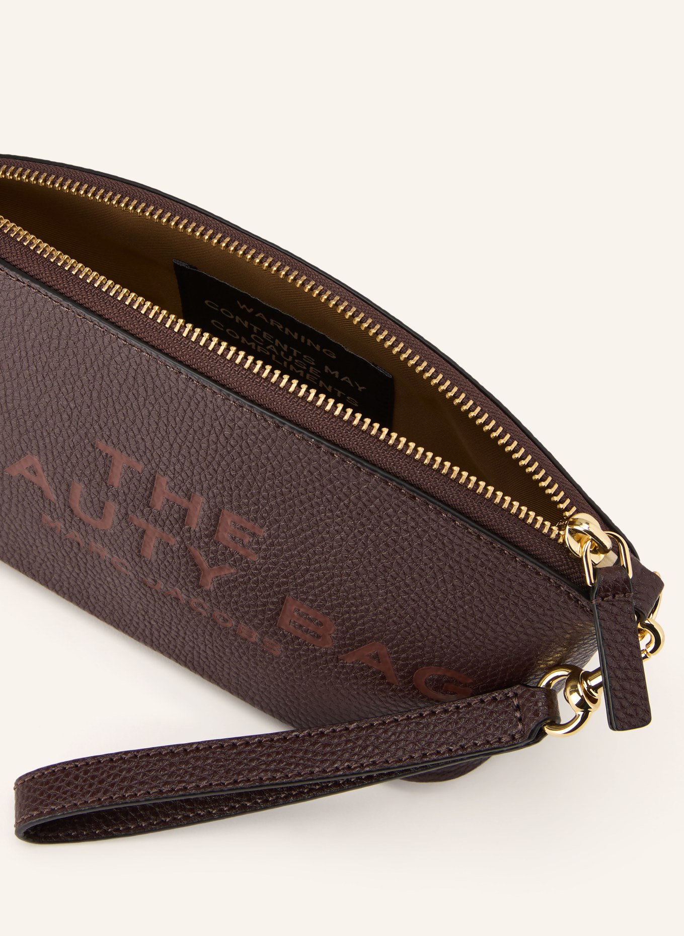 MARC JACOBS Cosmetic bag THE BEAUTY BAG: DARK BROWN / GOLD