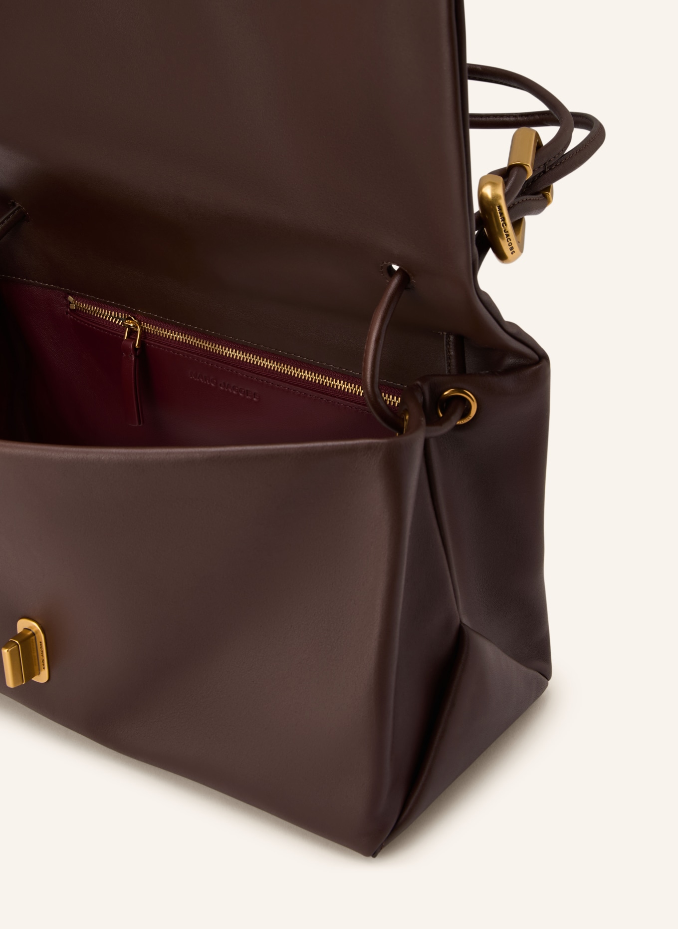MARC JACOBS Handtsche THE LARGE DUAL SHOULDER: DARK BROWN / GOLD