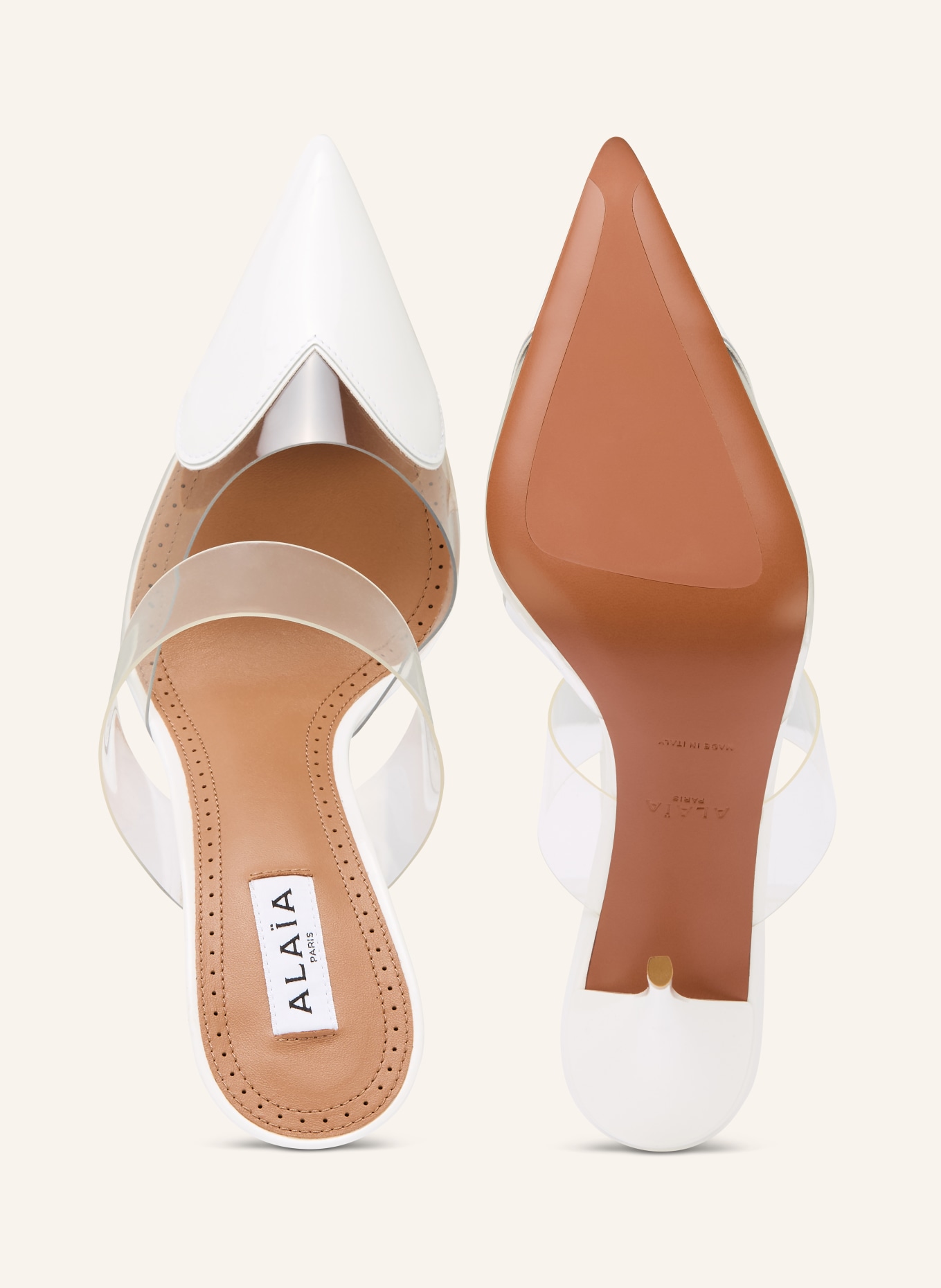 ALAÏA Mules LE CŒUR: WEISS