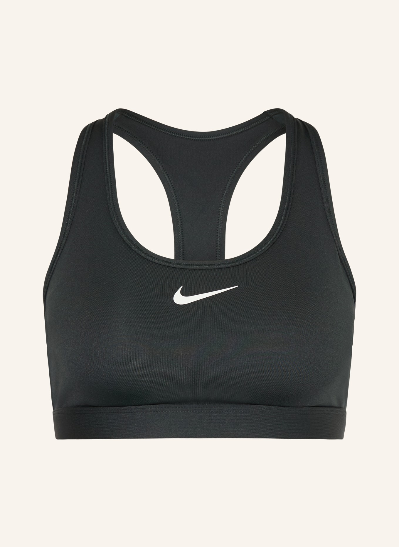 Nike Sportovní podprsenka SWOOSH: ČERNÁ / BÍLÁ