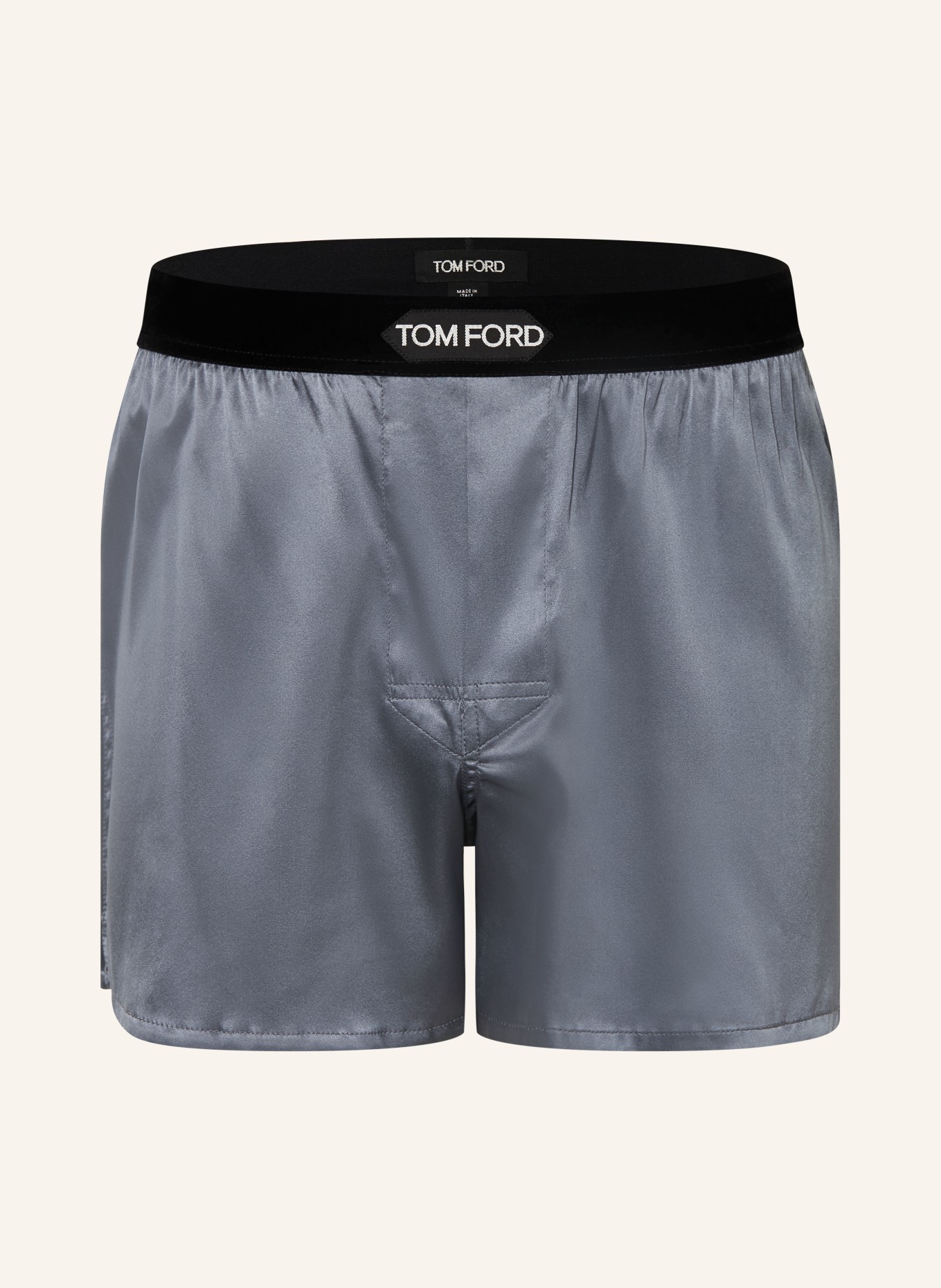 TOM FORD Boxershorts aus Seide: DUNKELGRAU / SCHWARZ