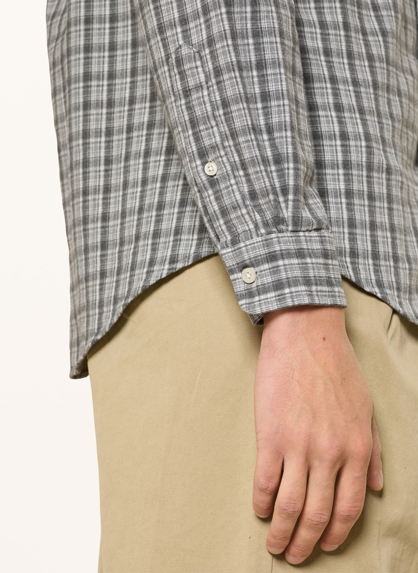 POLO RALPH LAUREN Shirt custom fit: GRAY / LIGHT GRAY