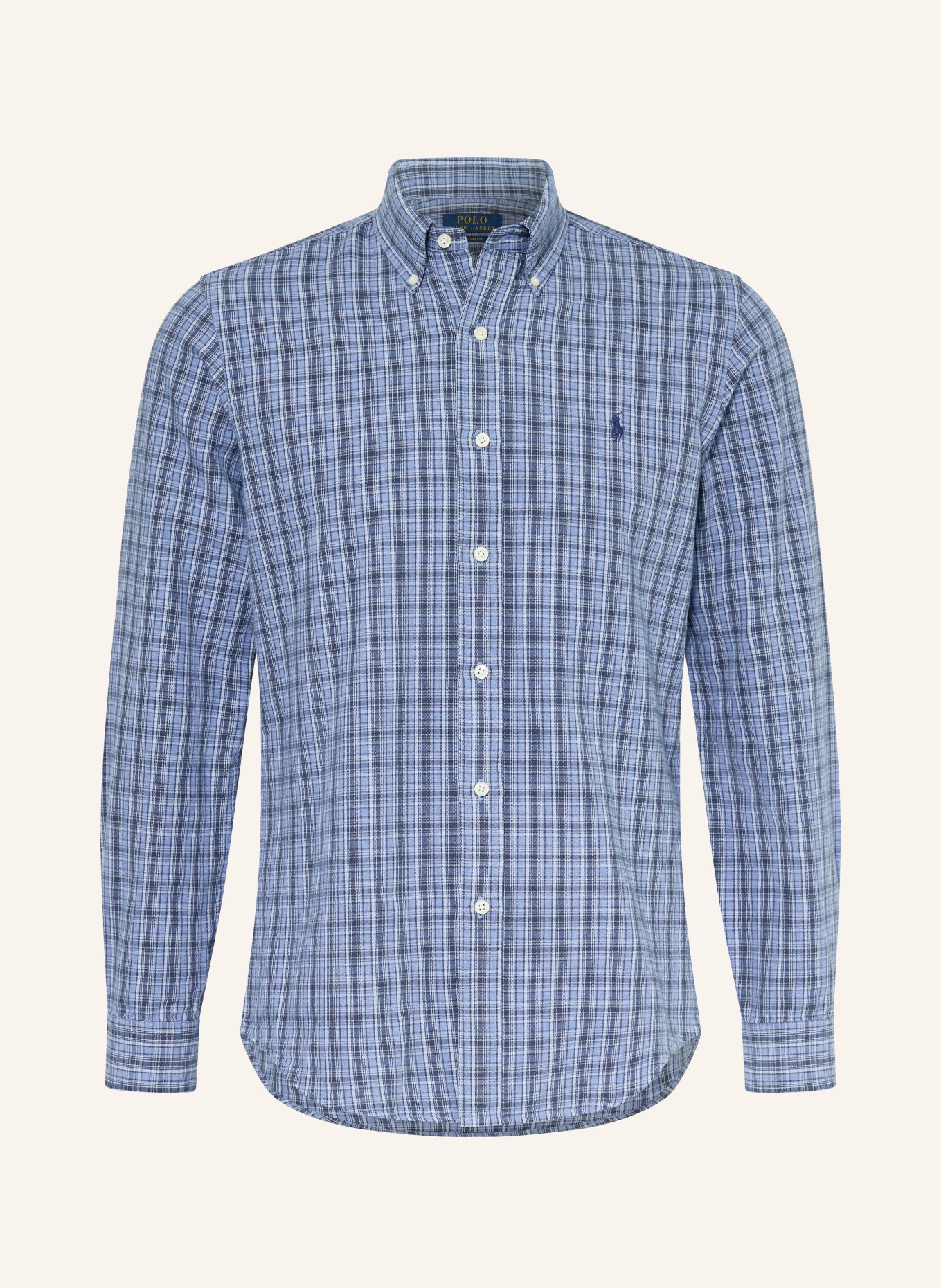 POLO RALPH LAUREN Hemd Custom Fit: BLAU / DUNKELBLAU