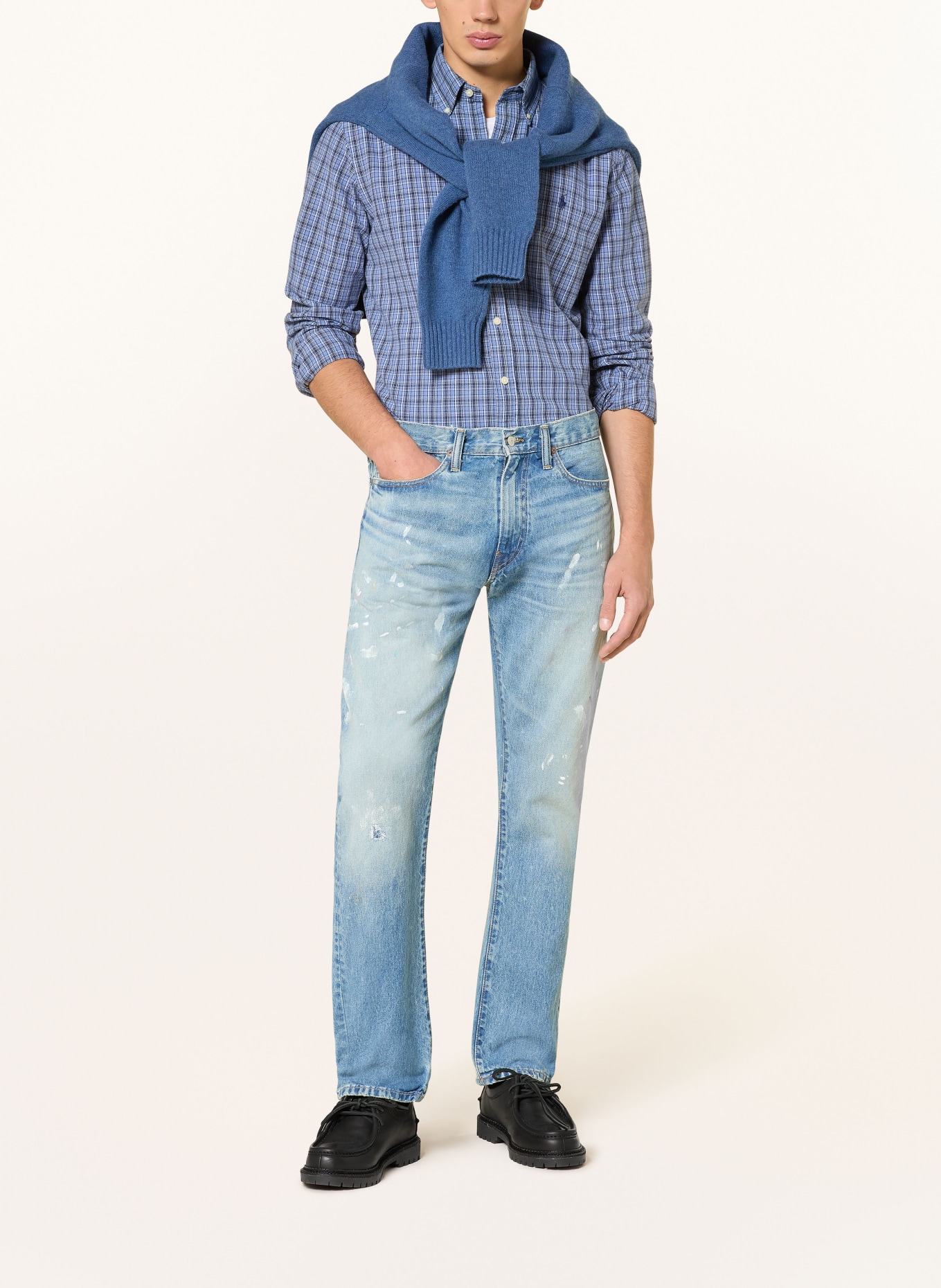 POLO RALPH LAUREN Hemd Custom Fit: BLAU / DUNKELBLAU