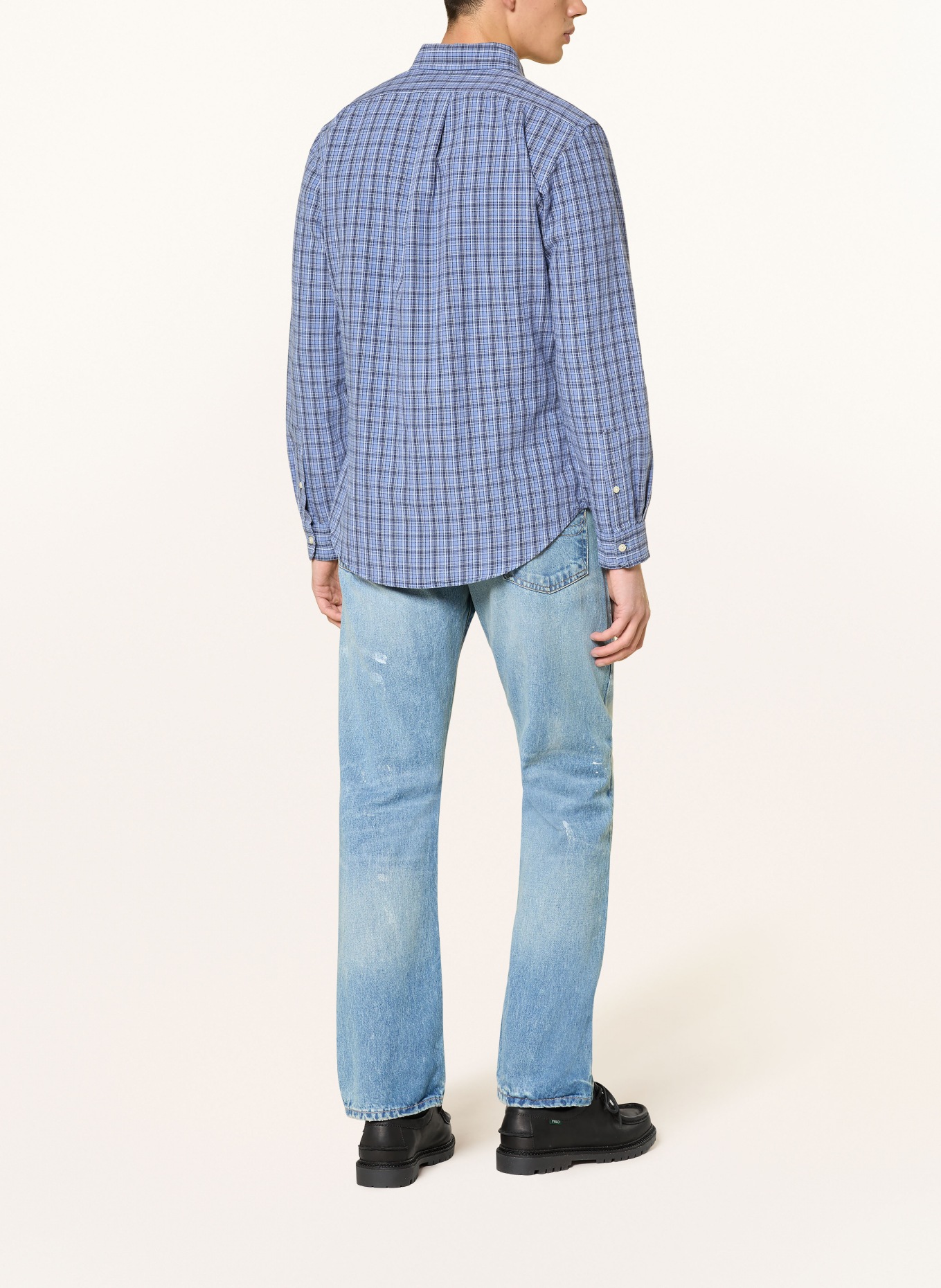 POLO RALPH LAUREN Hemd Custom Fit: BLAU / DUNKELBLAU