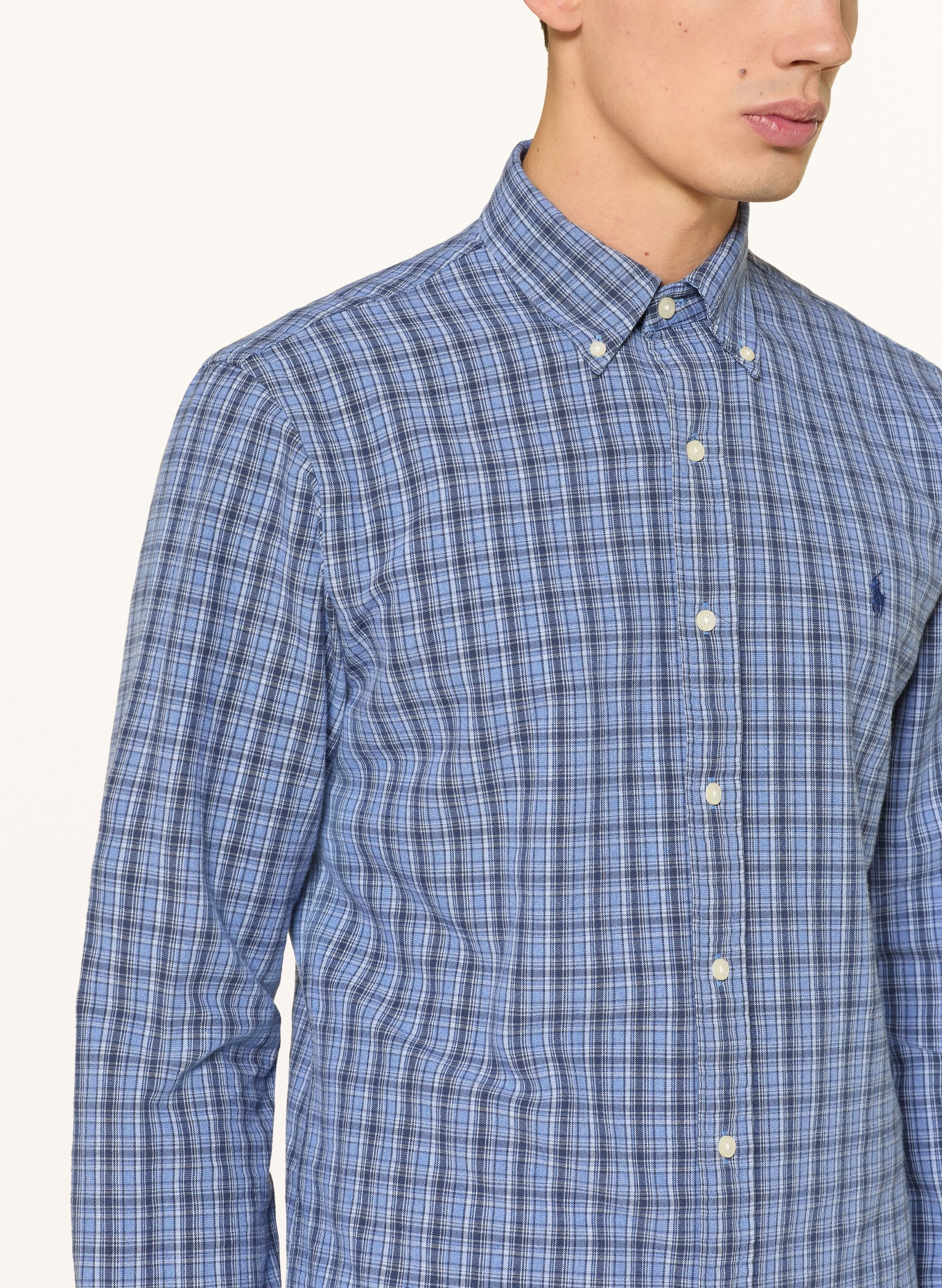 POLO RALPH LAUREN Hemd Custom Fit: BLAU / DUNKELBLAU