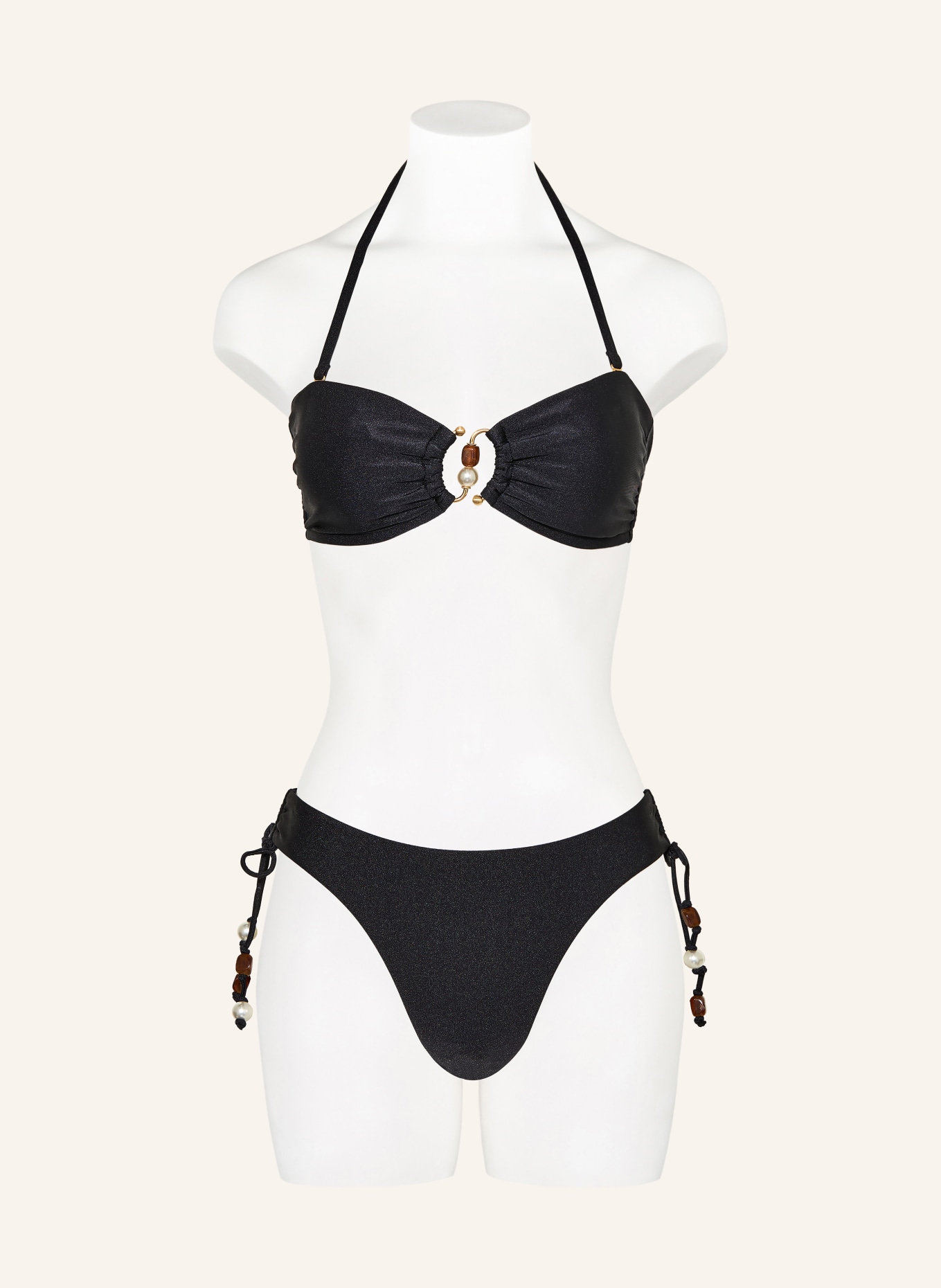 SEAFOLLY PALERMO bandeau bikini top: BLACK