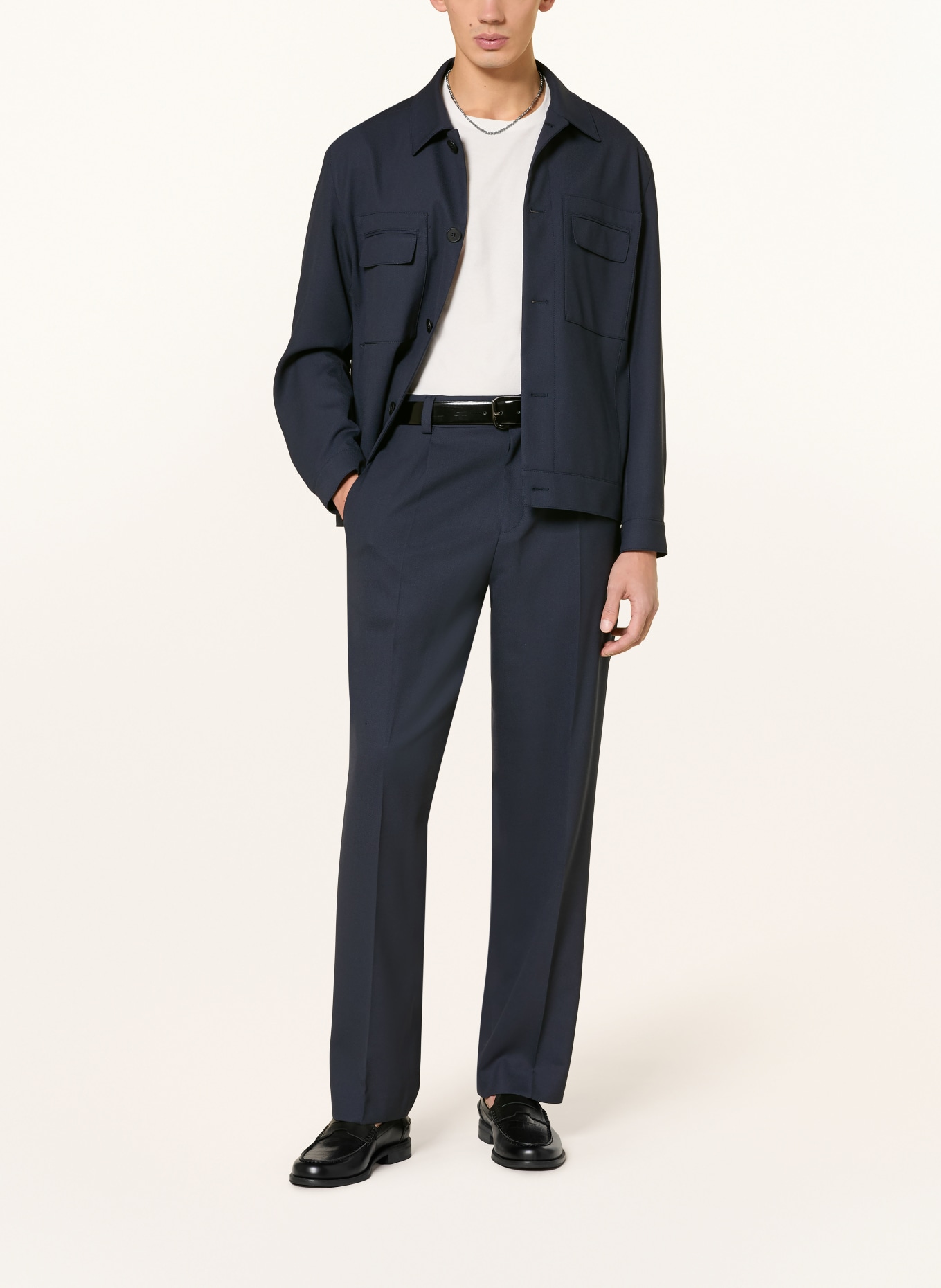 HUGO Spodnie garniturowe FLIPS: 405 DARK BLUE