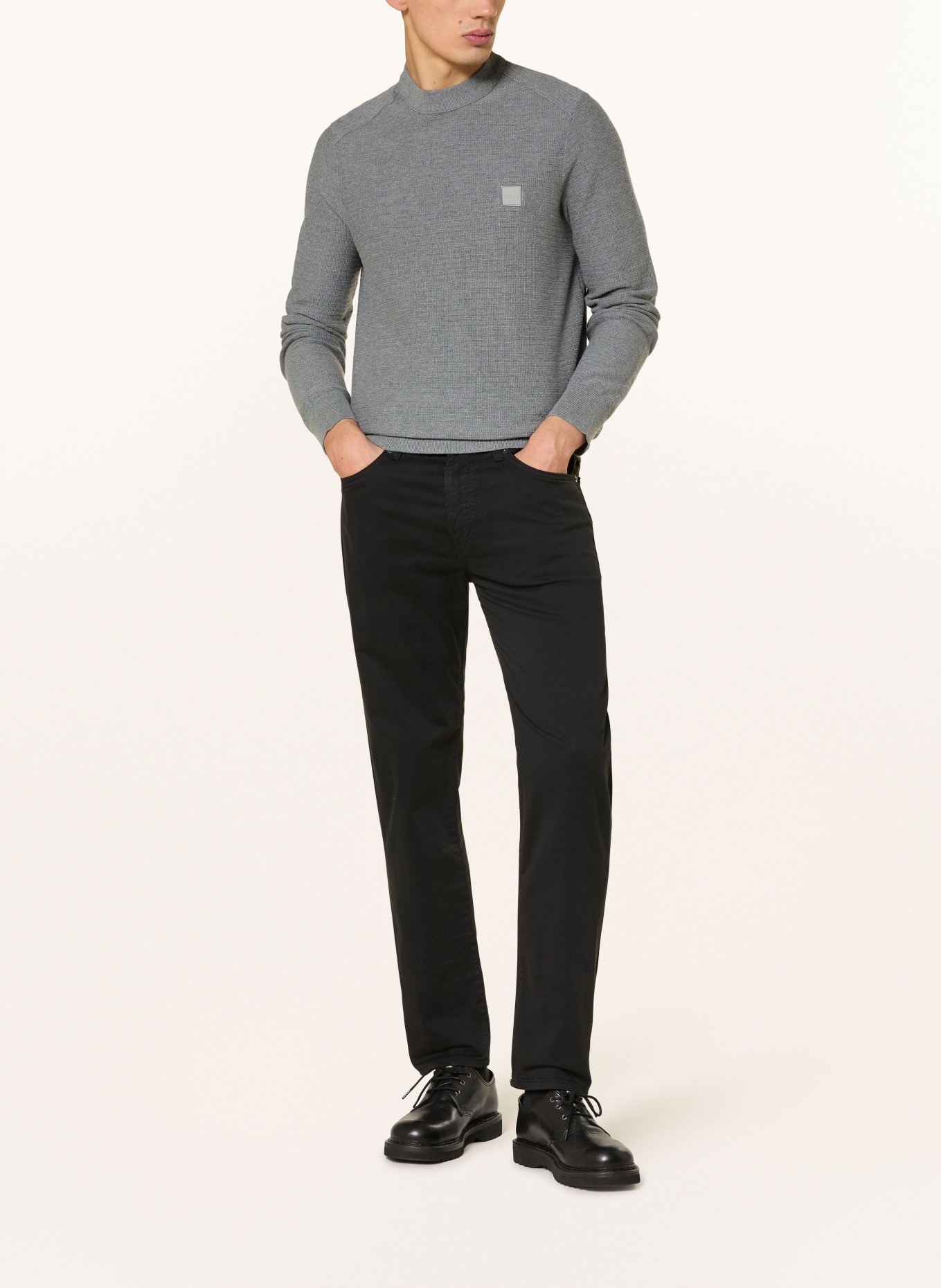 BOSS Sweater ANION: DARK GRAY / GRAY