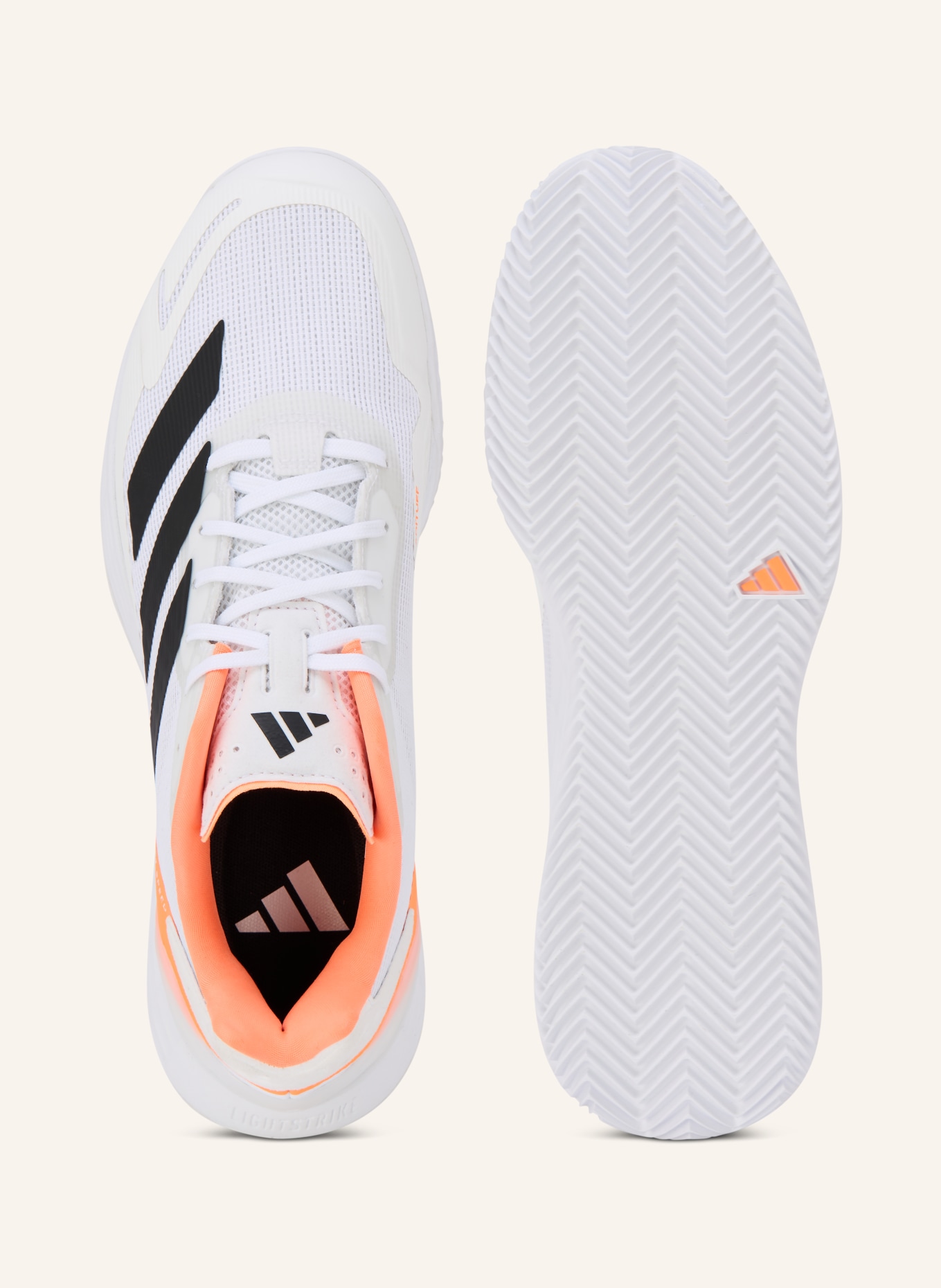 adidas Tennisschuhe DEFIANT SPEED 2: WEISS / NEONORANGE / SCHWARZ