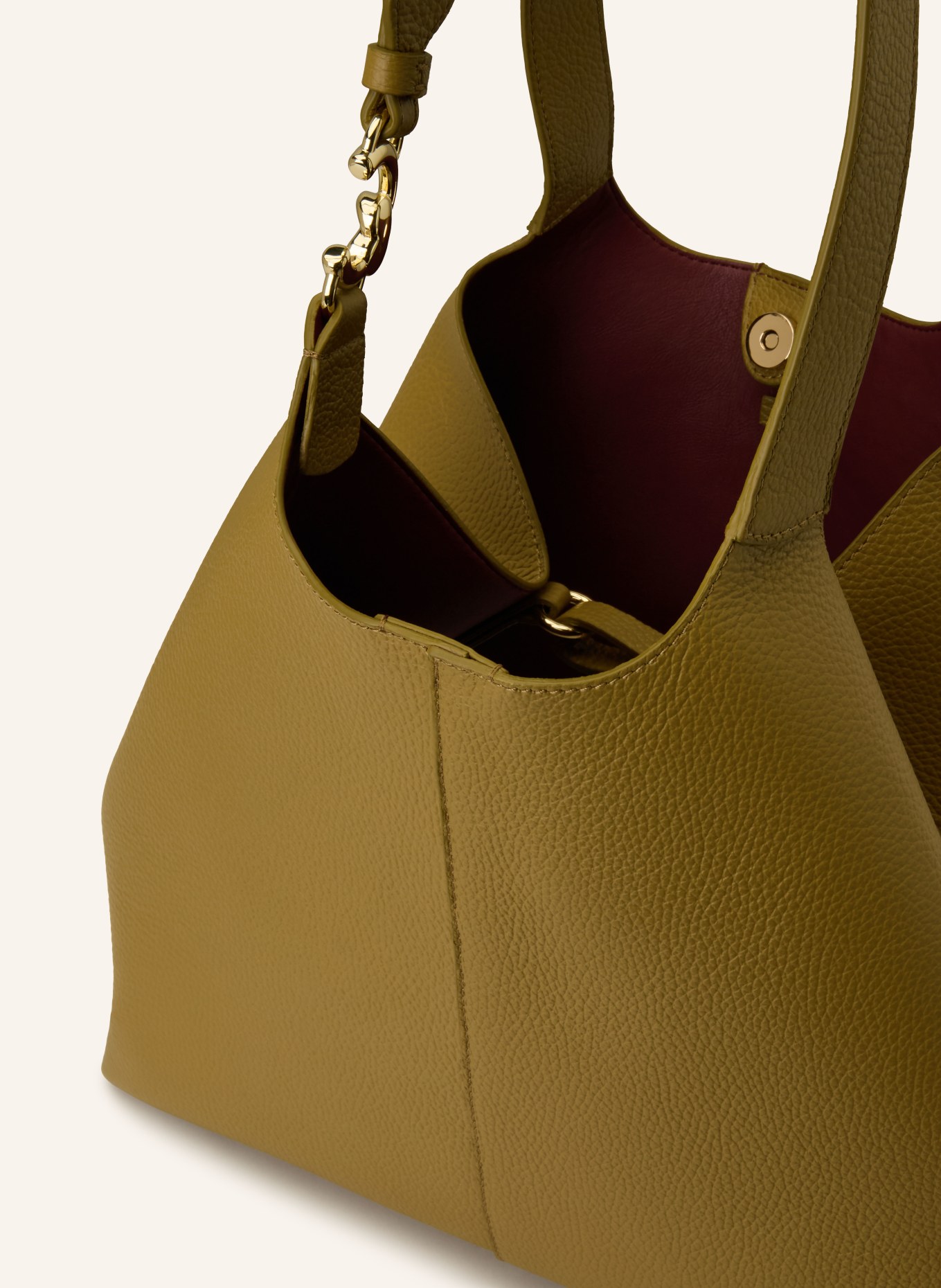 COCCINELLE Shopper C-EASY mit herausnehmbarer Pouch: OLIV / GOLD