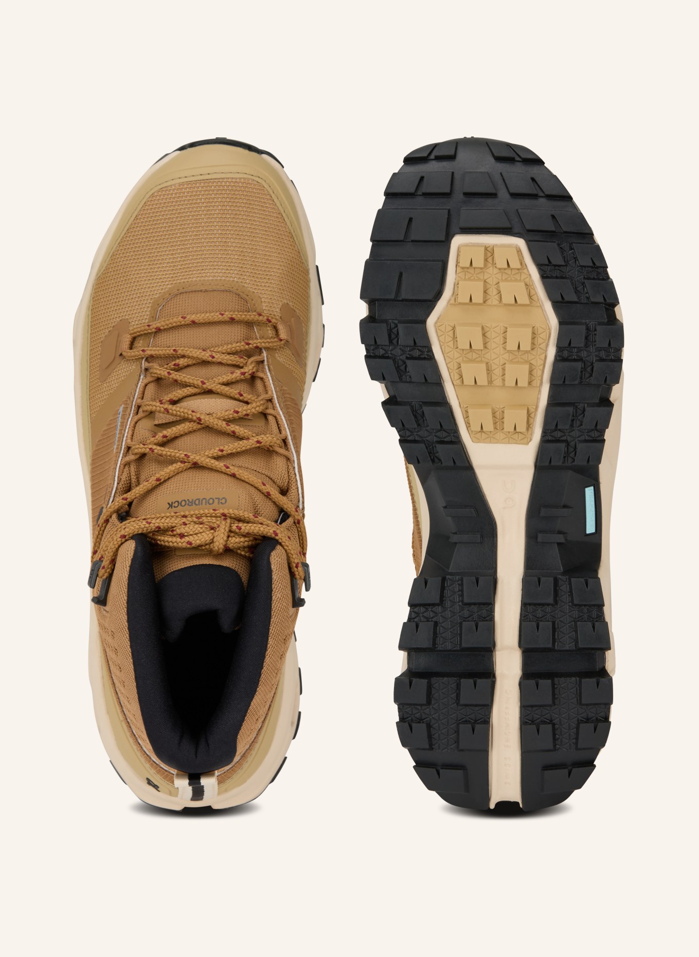 On Turistické boty CLOUDROCK MID WP: HNĚDÁ / SVĚTLE HNĚDÁ