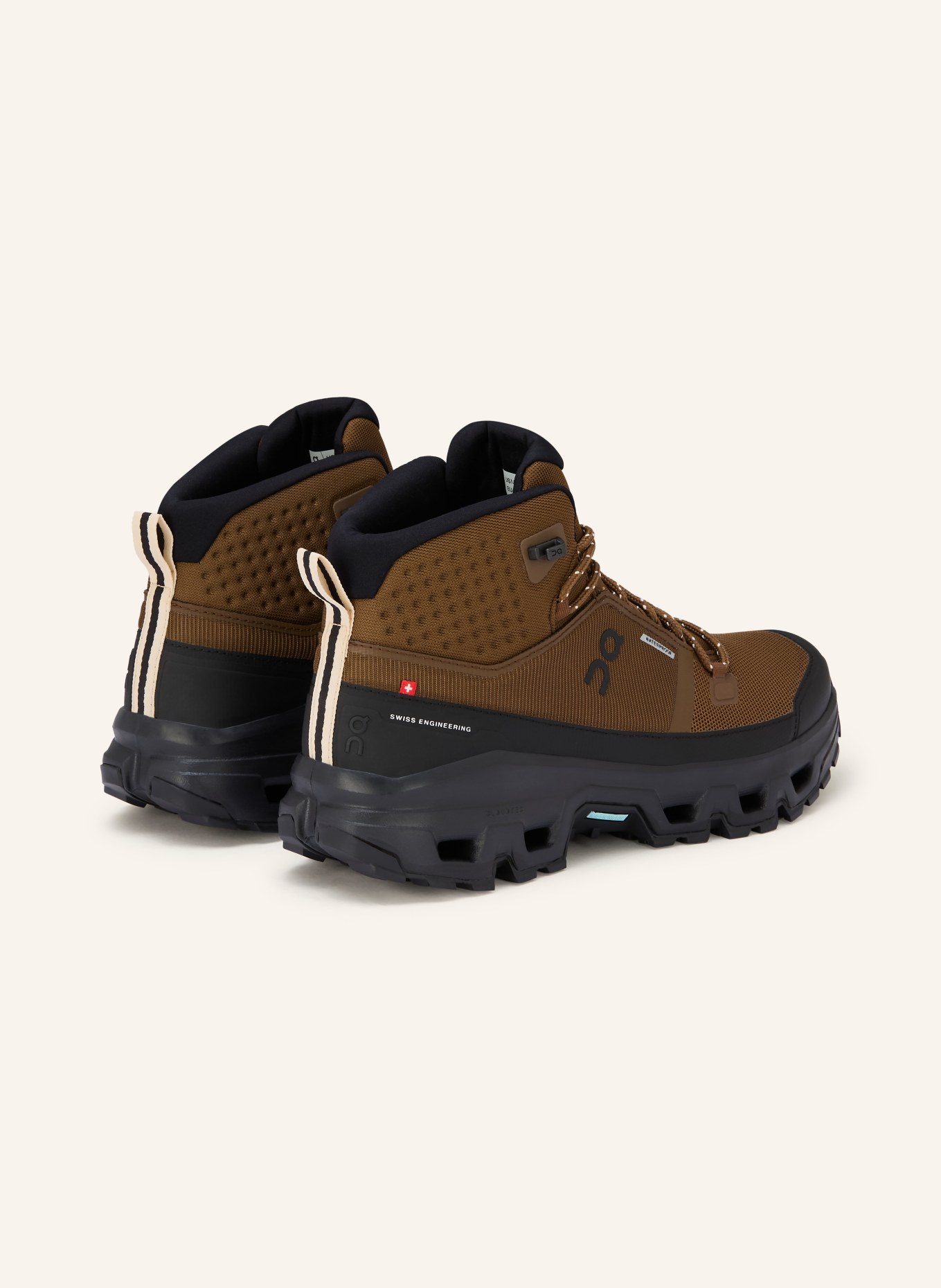 On CLOUDROCK MID WP hiking shoes: BROWN / BLACK