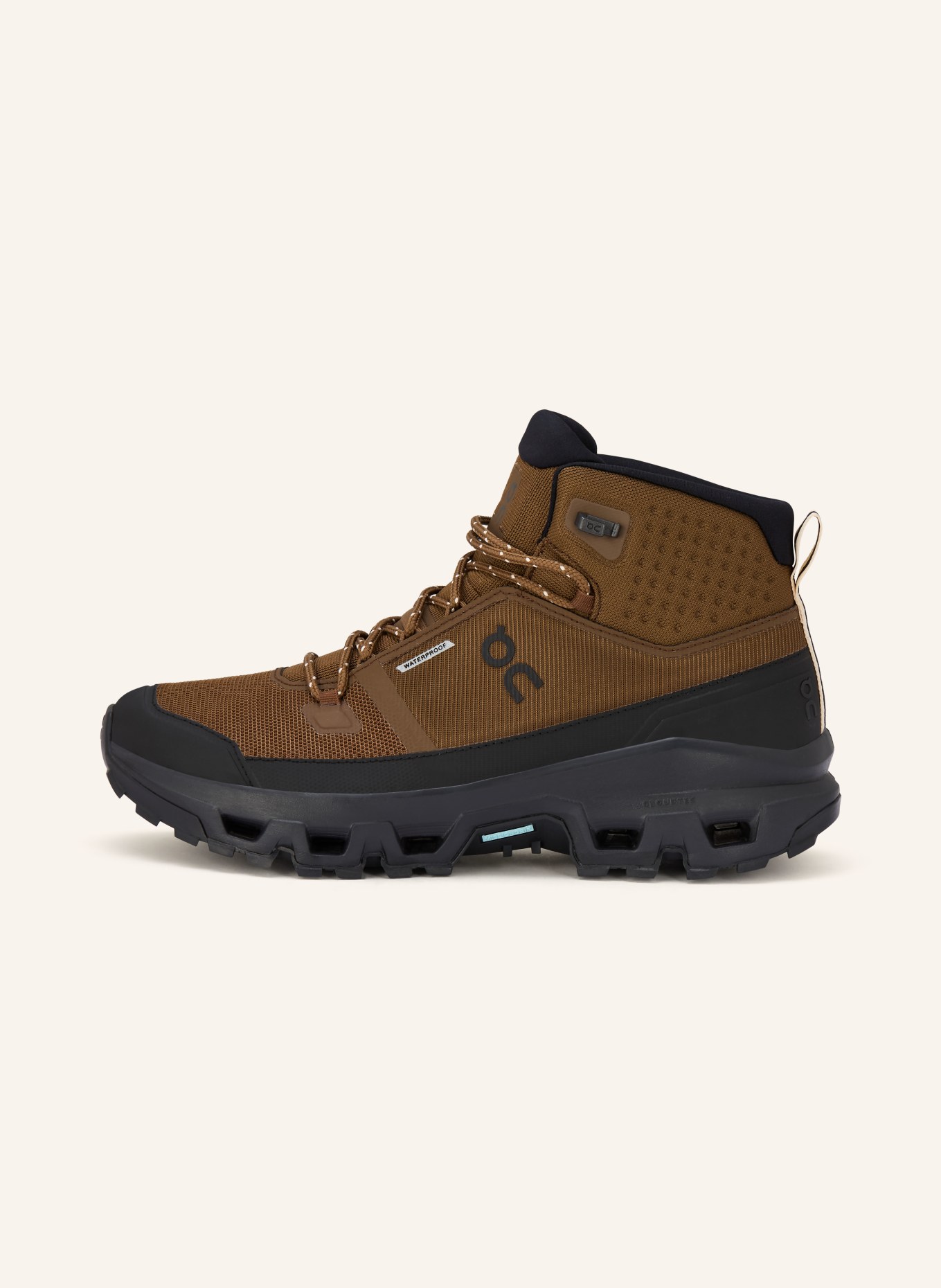 On CLOUDROCK MID WP hiking shoes: BROWN / BLACK