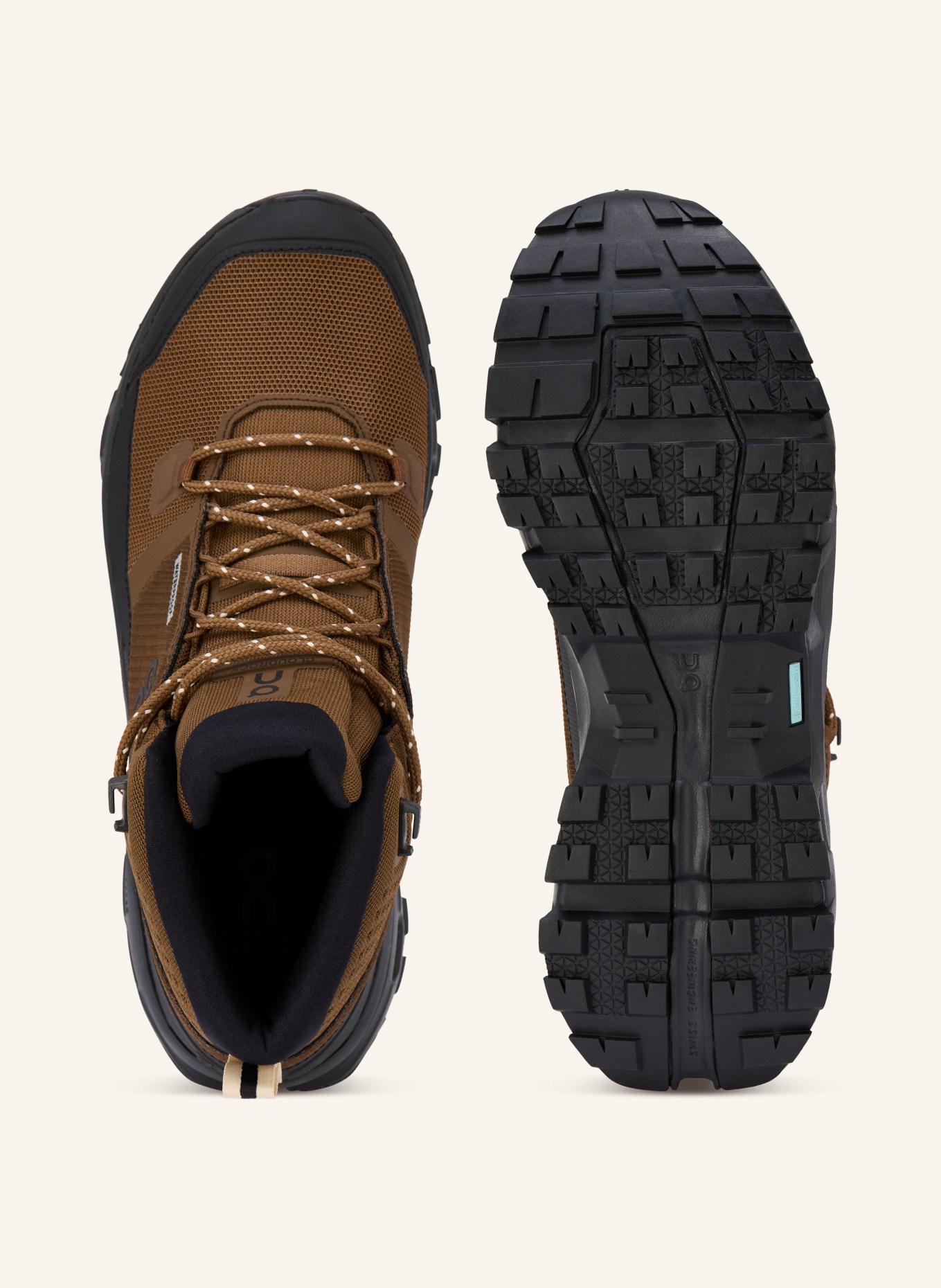 On CLOUDROCK MID WP hiking shoes: BROWN / BLACK