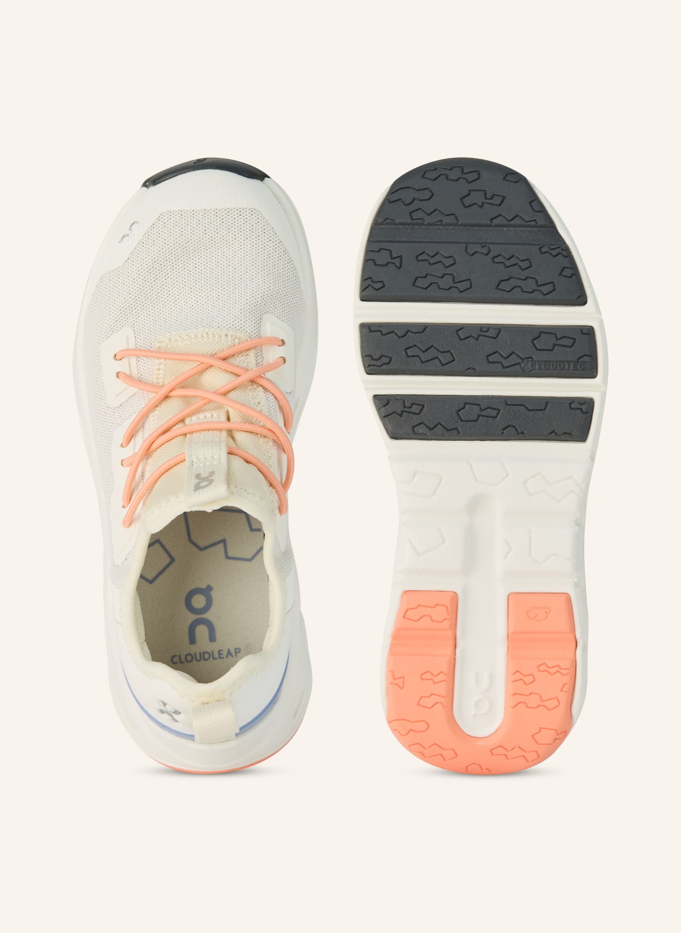 On Sneaker CLOUDLEAP: CREME / HELLROT