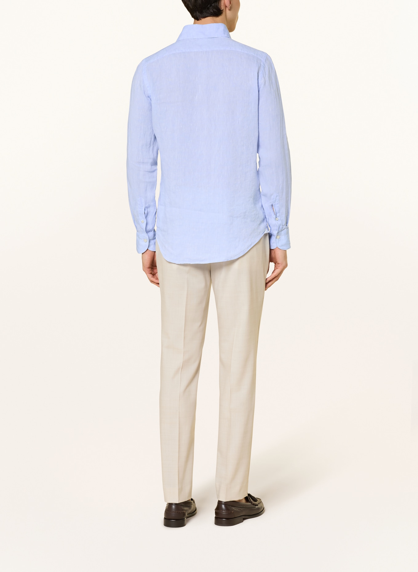 FINAMORE 1925 Koszula z lnu TOKYO SERGIO slim fit: JASNONIEBIESKI